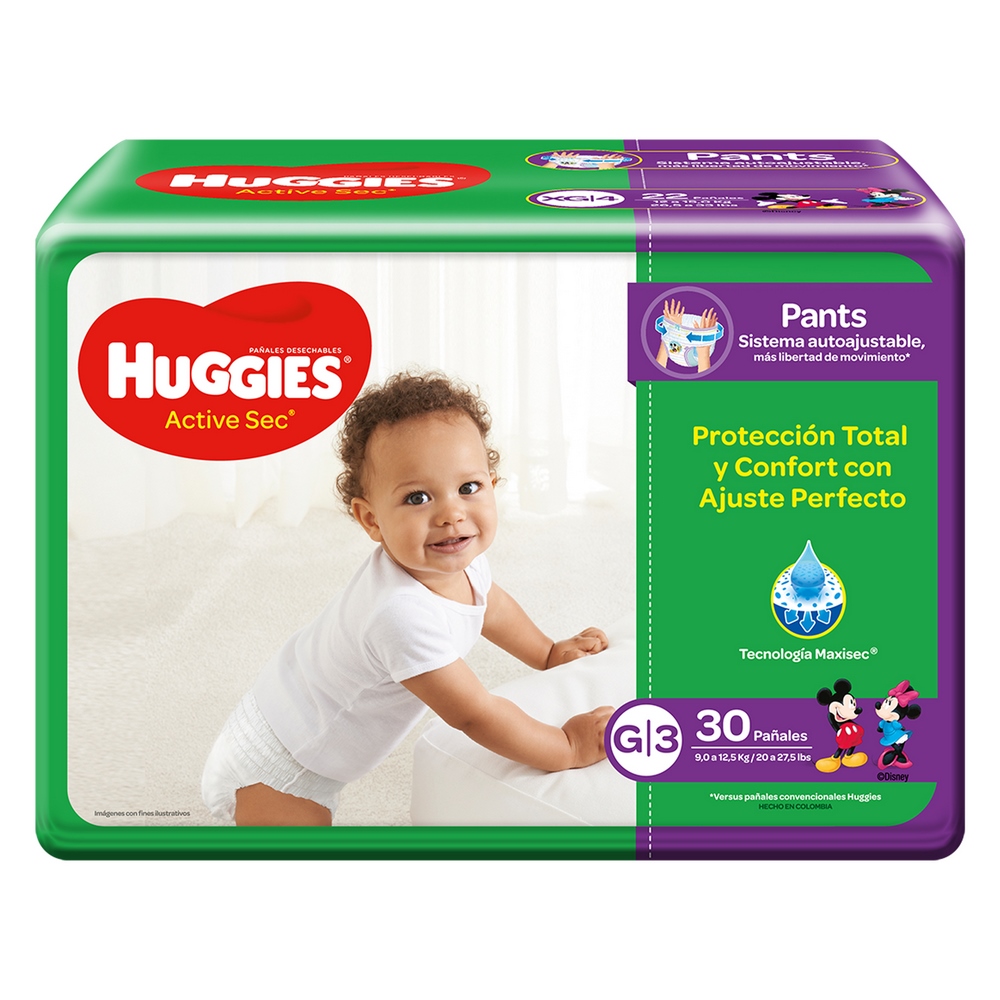Pañales Huggies Active Sec Etapa 3 Grande - 30 ud