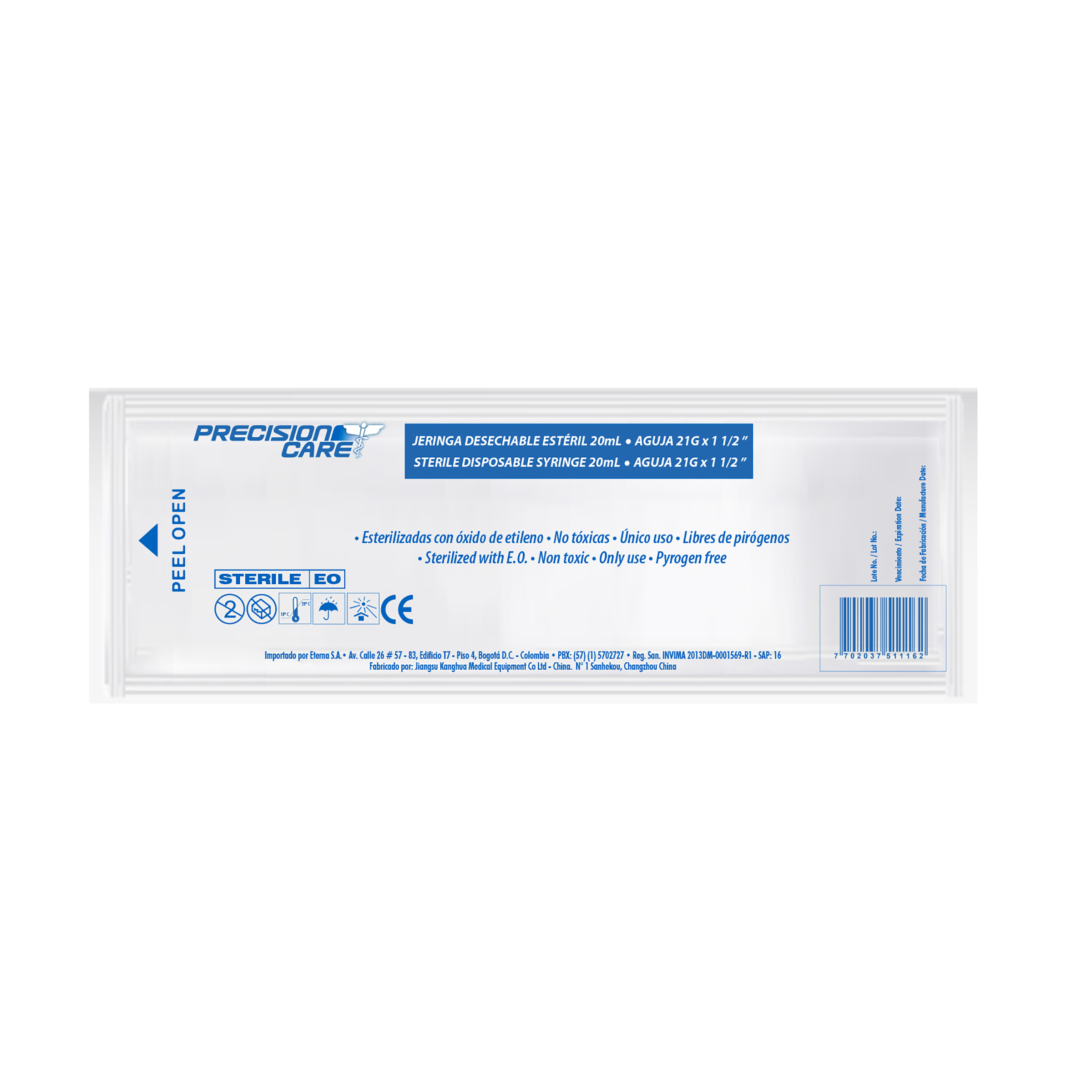 Jeringa 20 ml estéril – pack 3