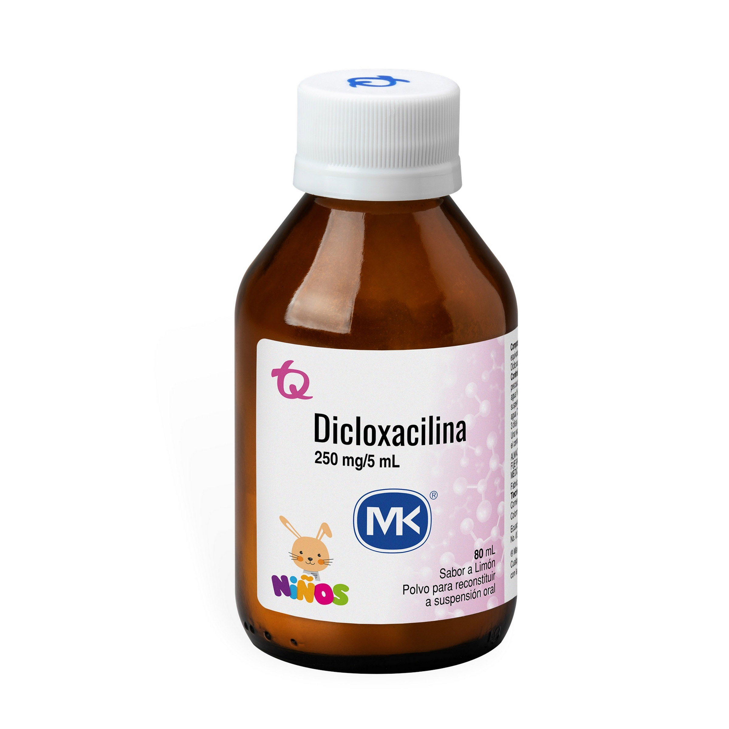 Dicloxacilina 250 mg suspensión 80 mL TECNOQUIMICAS S.A.