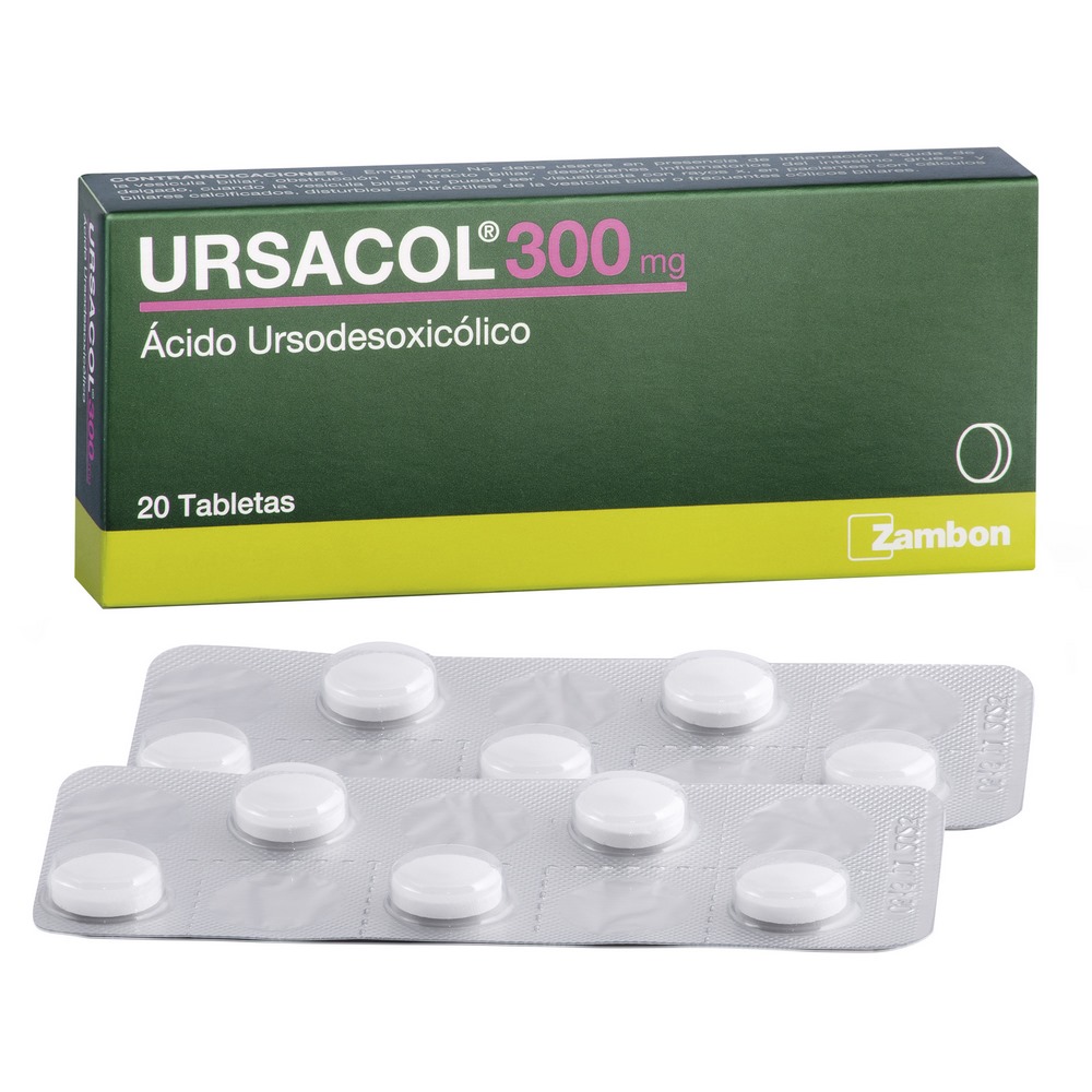 URSACOL 300 mg - 20 tabletas Ursodesoxicólico