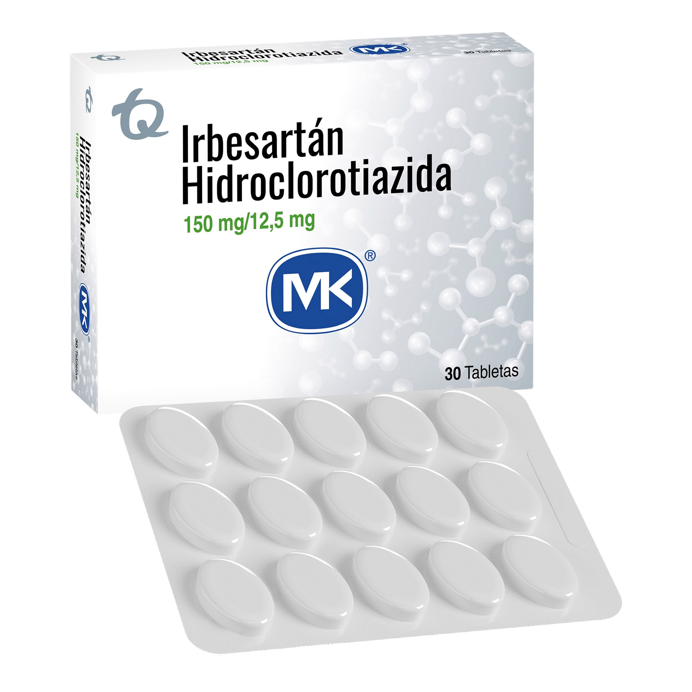 Irbesartán/HCT 150/12.5 mg - 30 tabletas
