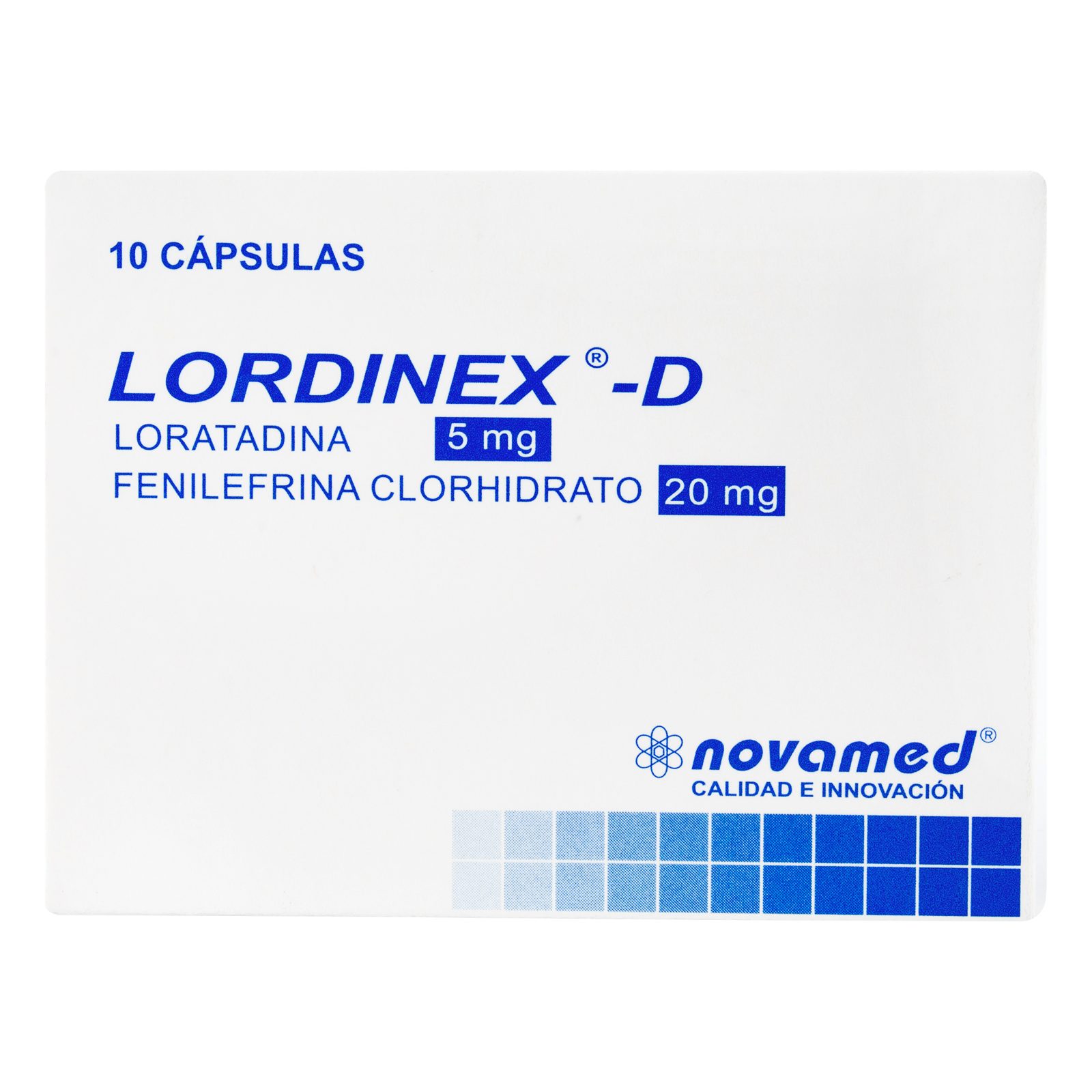 LORDINEX D – Loratadina + Fenilefrina, 10 cápsulas