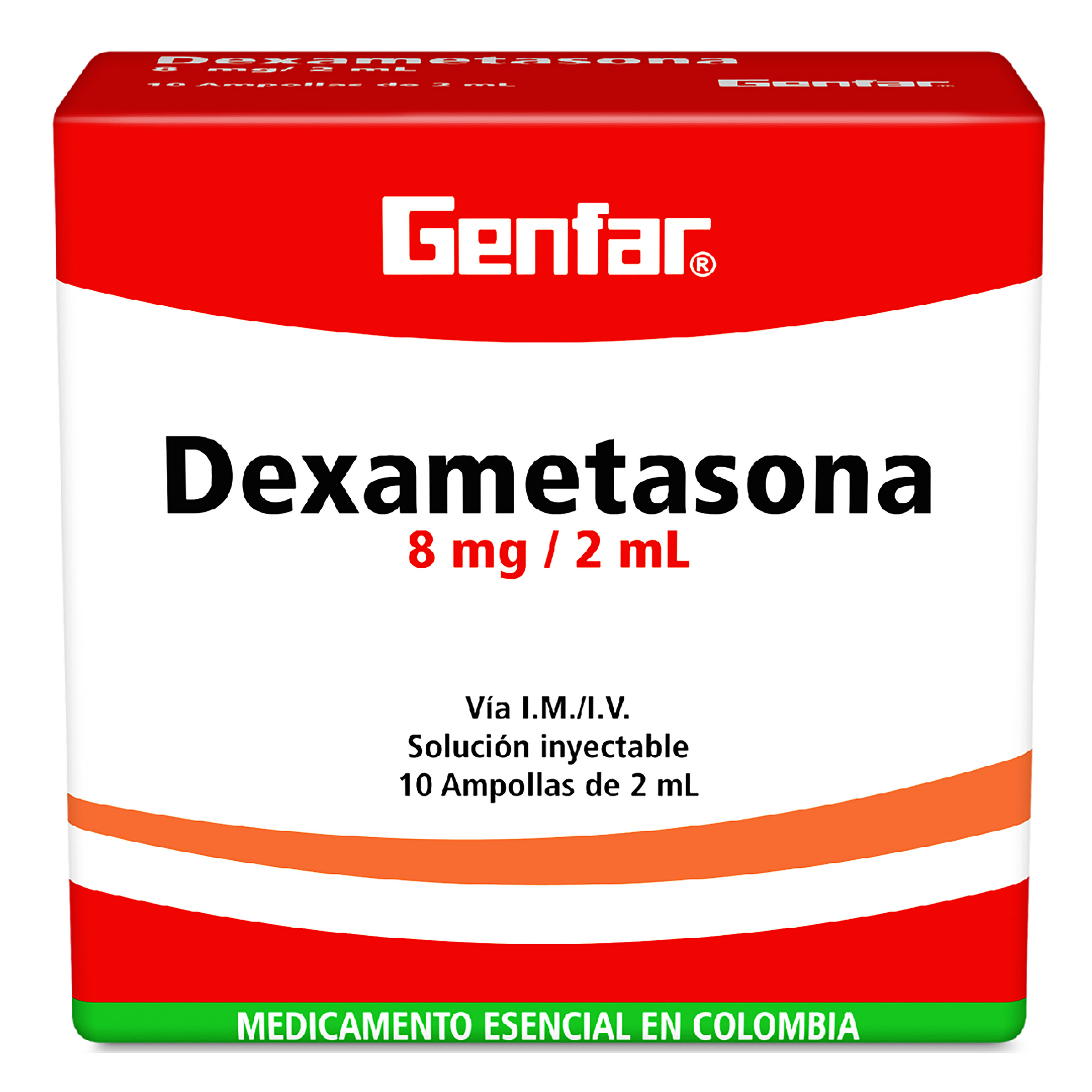 DEXAMETASONA 8 MG/2 ML – 10 AMPOLLAS (GENFAR)