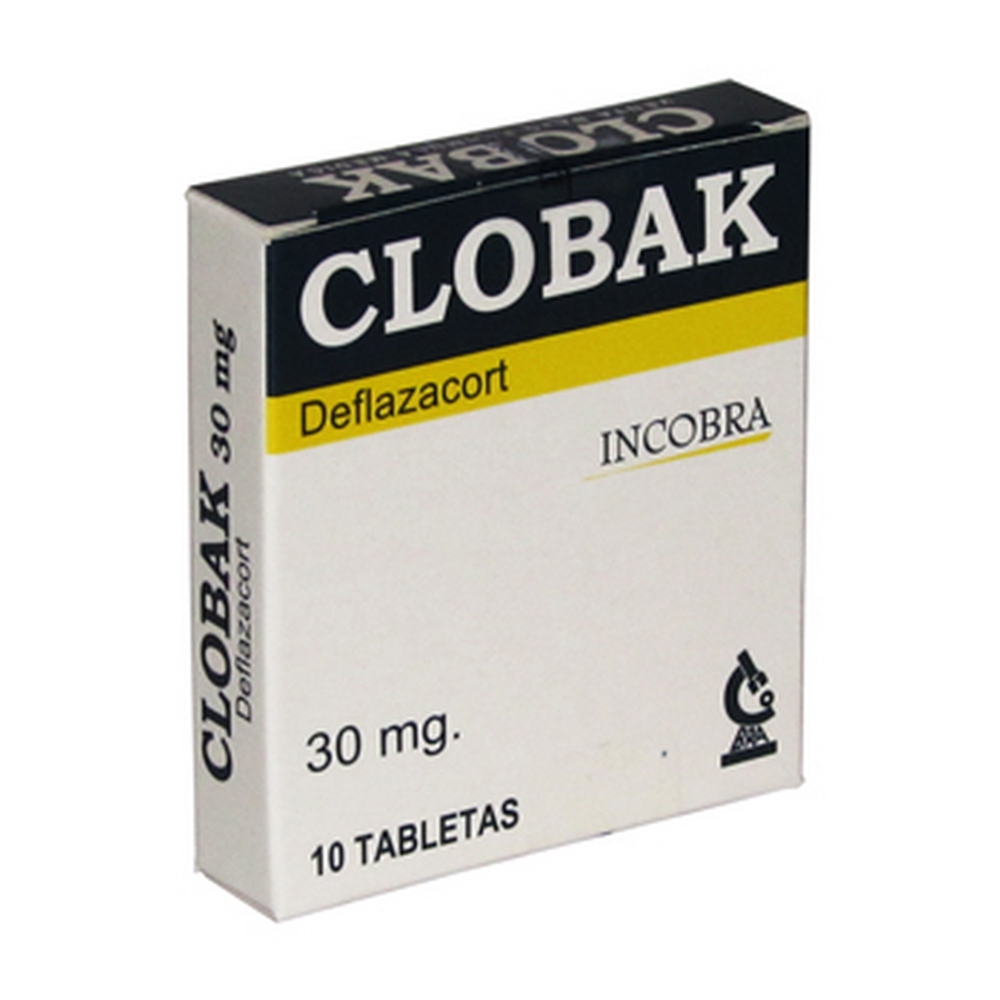 Clobak 30 mg – Deflazacort, 10 tabletas | LAB. INCOBRA S.A.