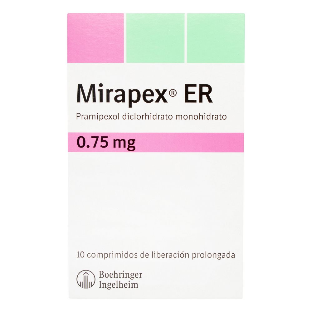 Mirapex ER 0.75 mg – 10 tabletas
