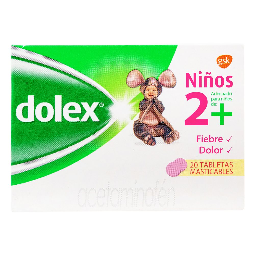 DOLEX Pediátrico 20 tabletas masticables – Acetaminofén