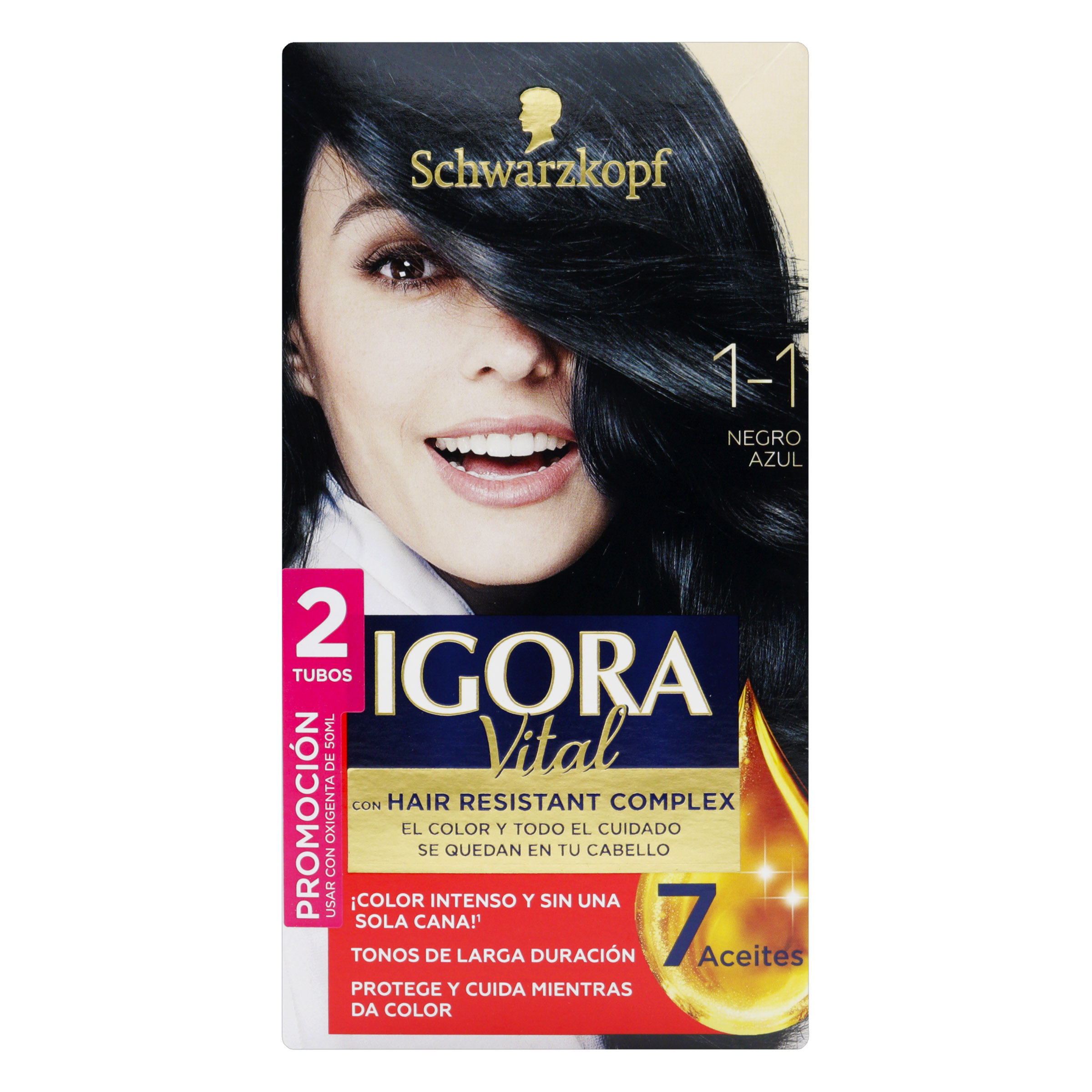 IGORA Vital Kit 1-1: tinte negro azulado (2 tubos)