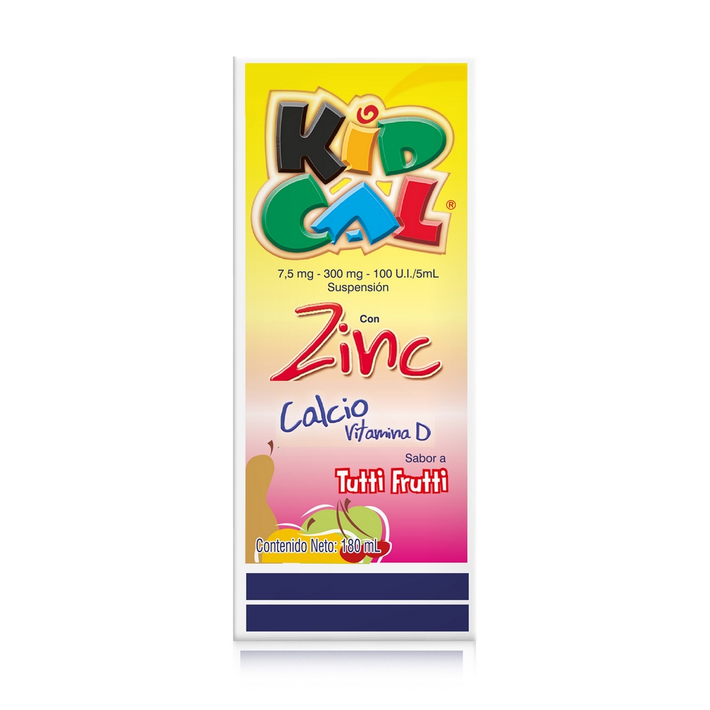 KIDCAL SUSP 180 ml Tutifrutti – calcio, vitamina D y zinc