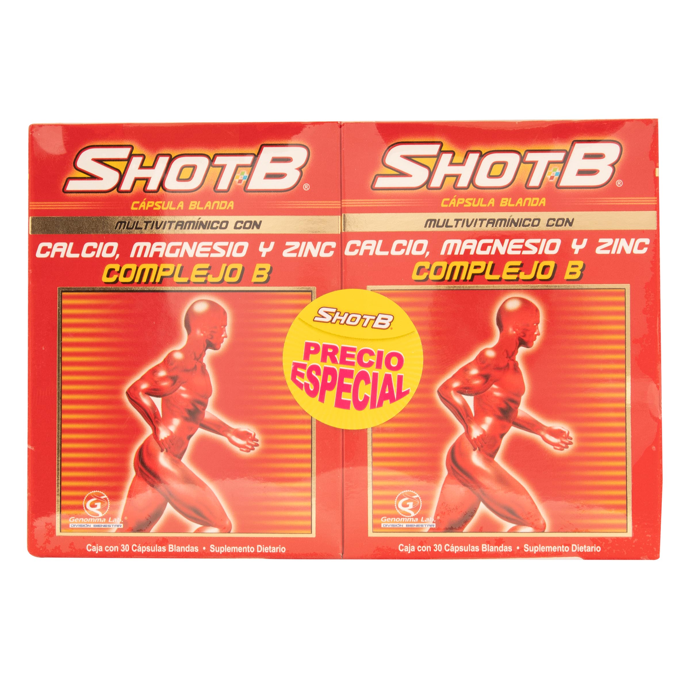 2 SHOT B Multivitamínico 30 cápsulas - Genomma Lab