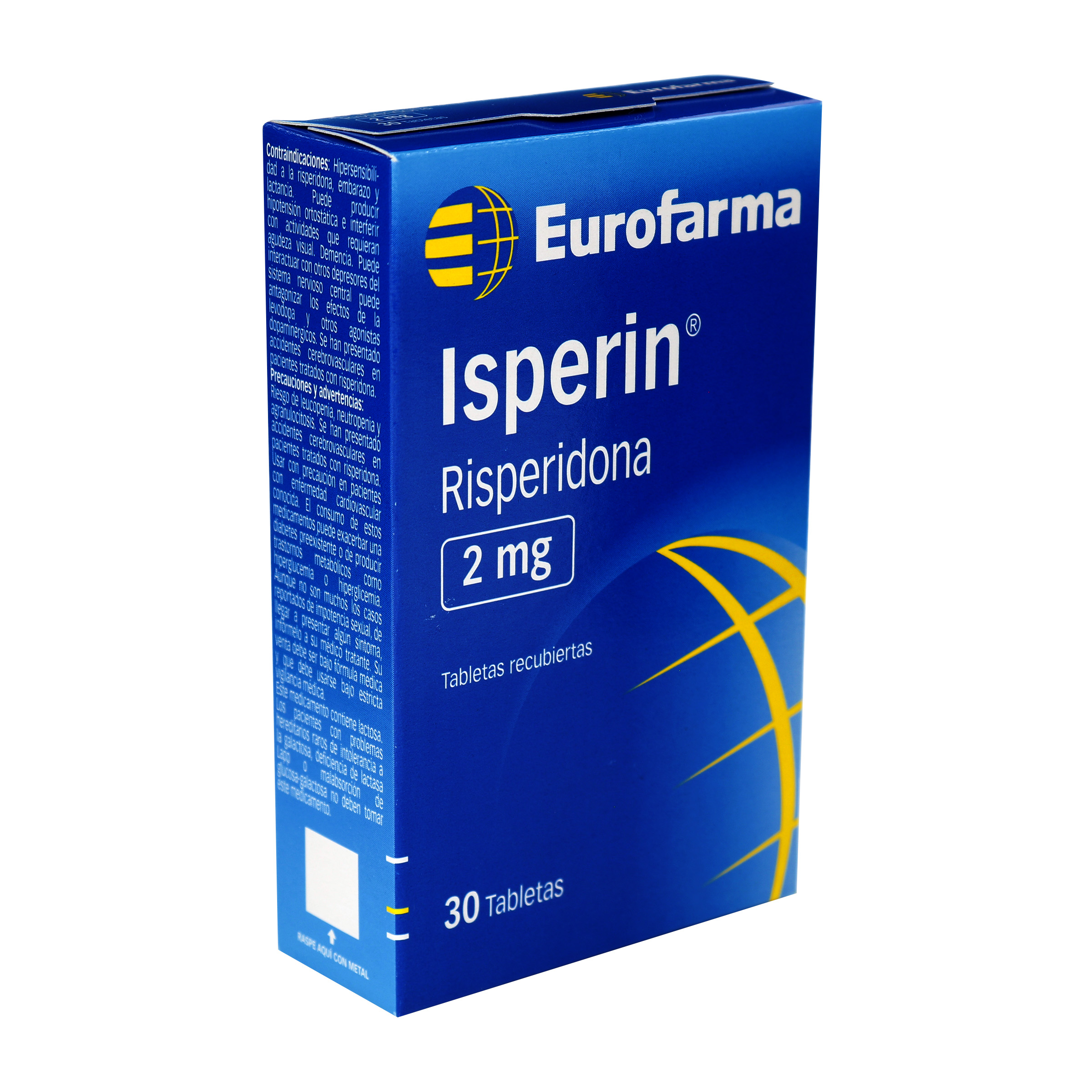 Isperin 2 mg, 30 tabletas - RISPERIDONA