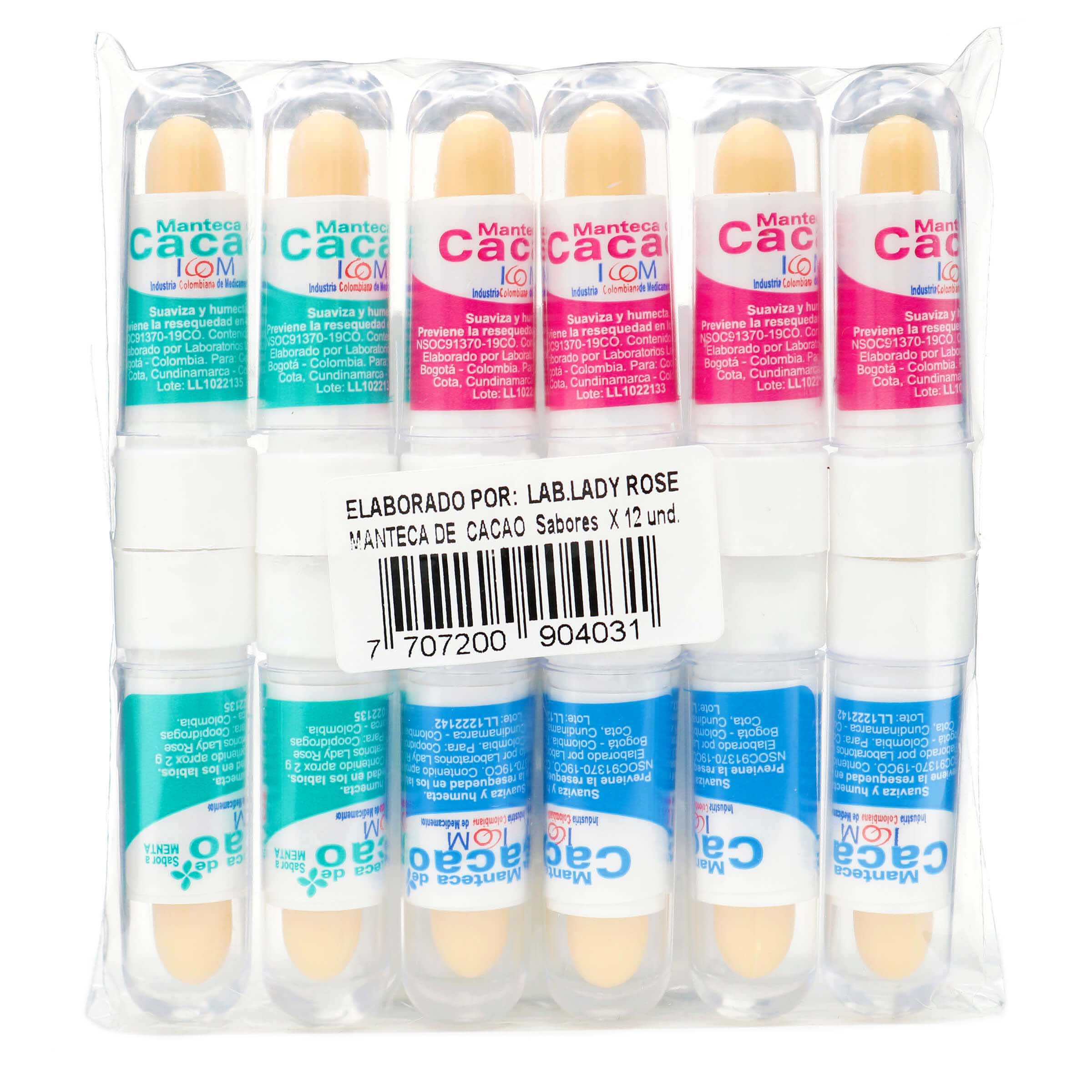 Manteca de cacao para labios – ICOM (12 uds)