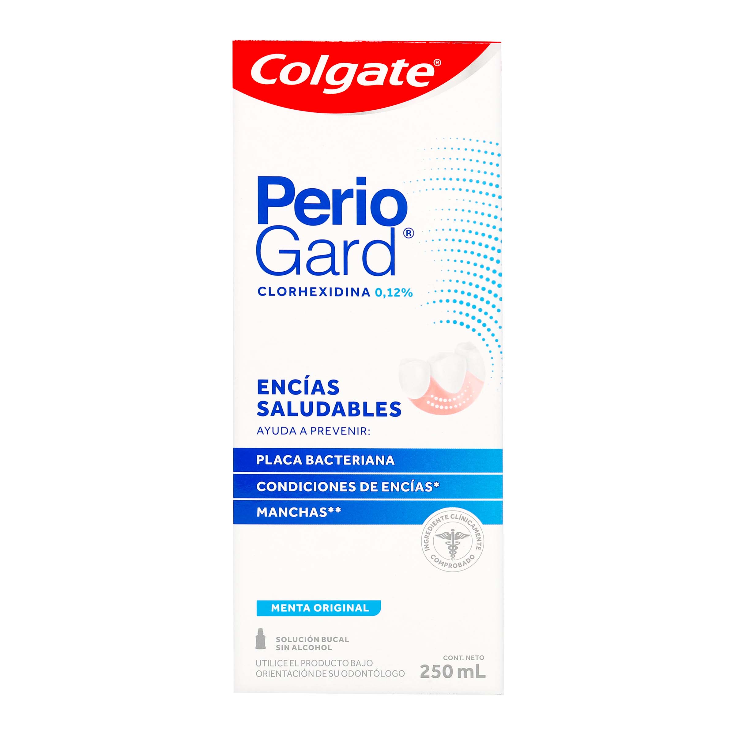 Enjuague bucal Colgate PerioGard sin alcohol 250 ml