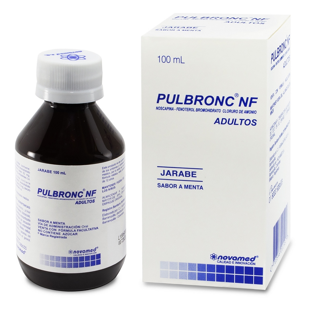 Pulbronc NF Adultos 100 ml - Noscapina, Fenoterol, Cloruro de Amonio