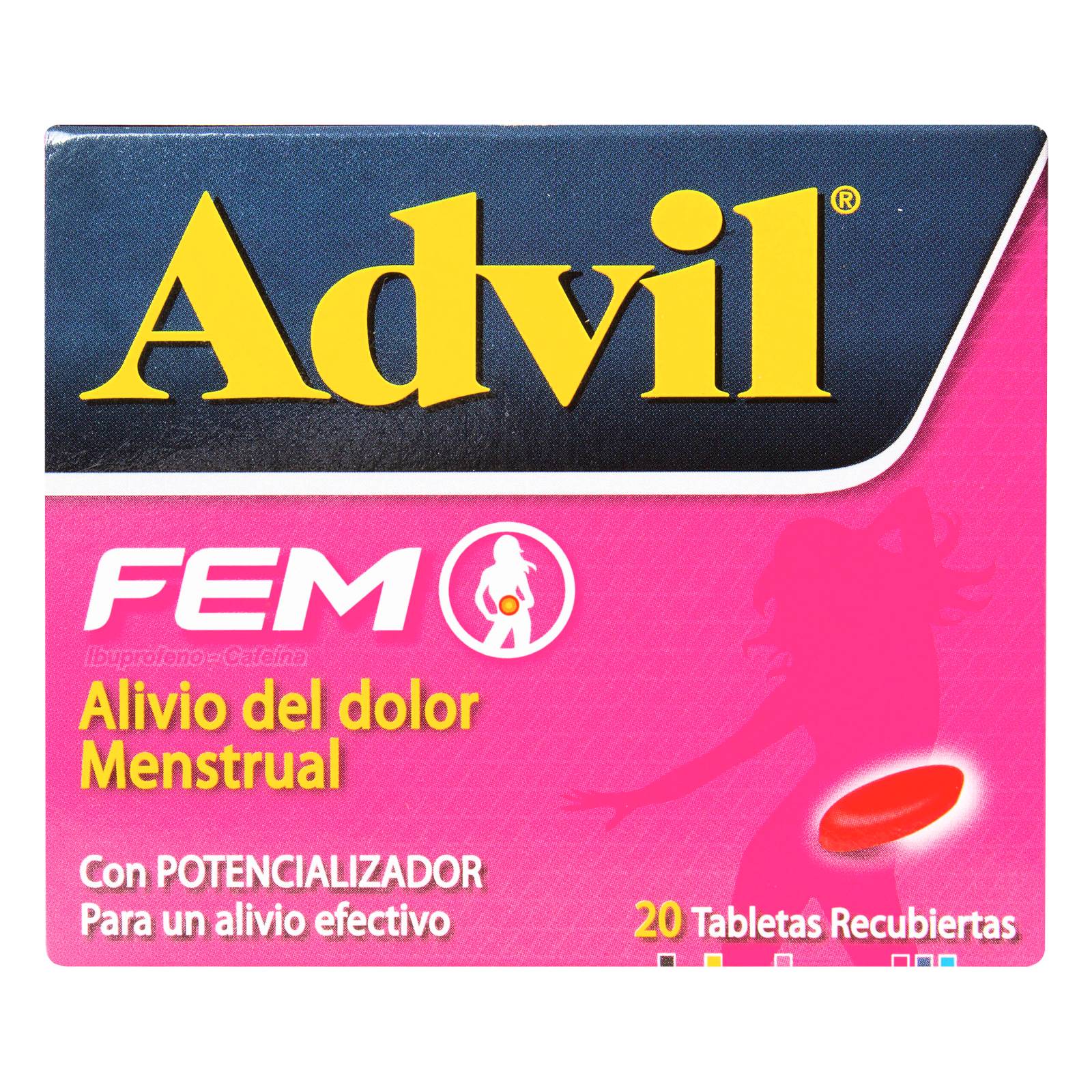 ADVIL FEM – Ibuprofeno con Cafeína, 20 tabletas