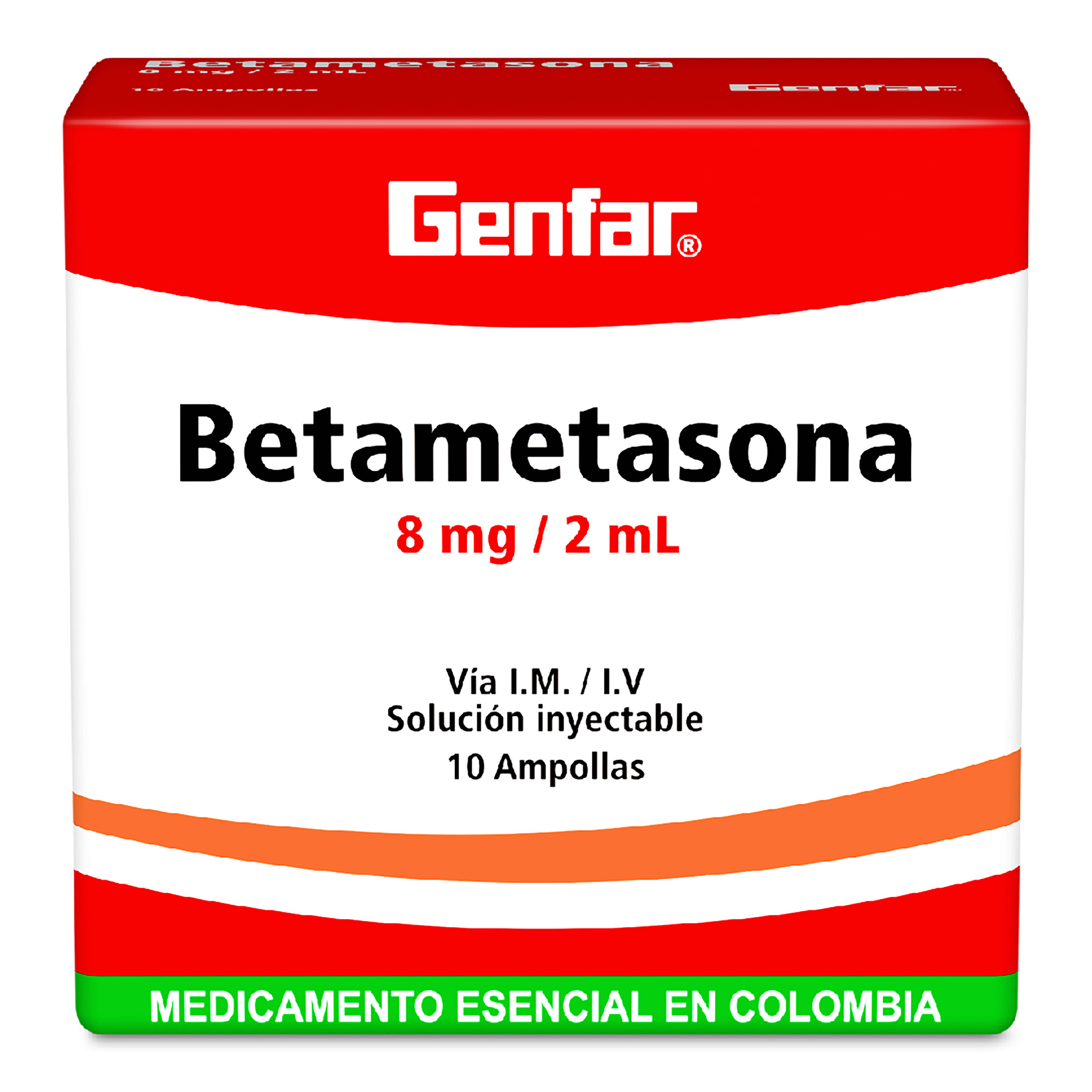 Betametasona 8 mg/2 mL, 10 ampollas GF