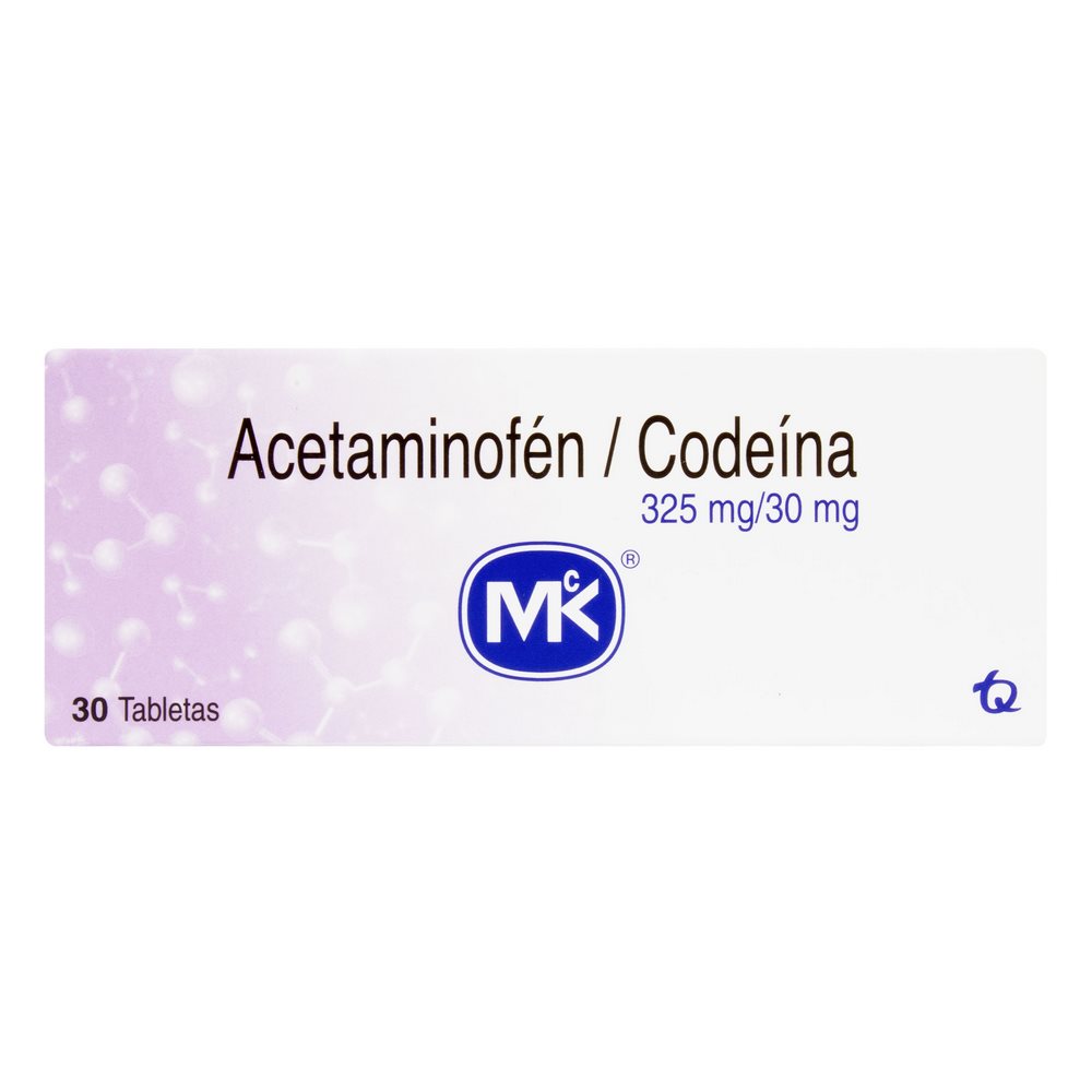 Acetaminofén + Codeína 325/30 mg – 30 tabletas | TECNOQUÍMICAS S.A.