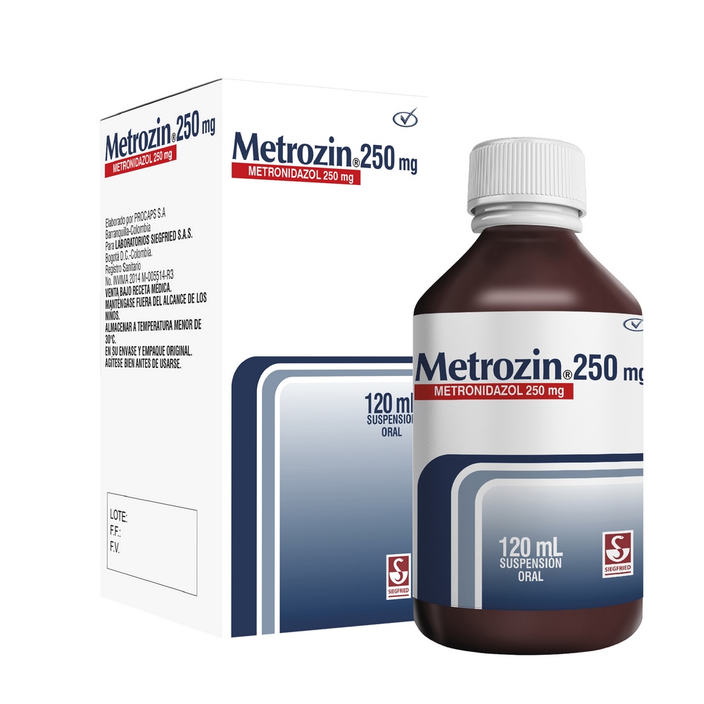 METROZIN 250 mg Jarabe 120 mL – Metronidazol | Lab. Siegfried