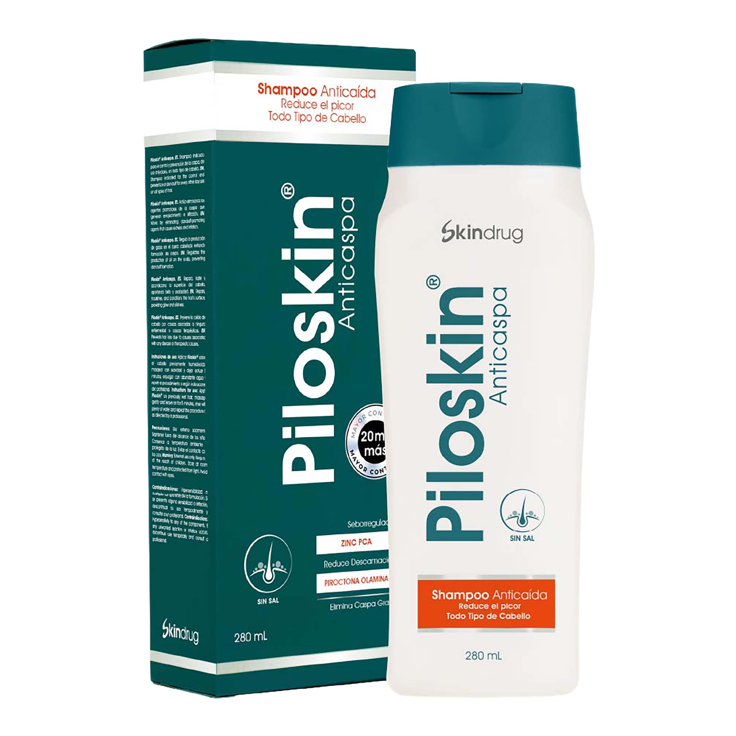 Champú PILOSKIN anticaspa y anticaída 280 ml