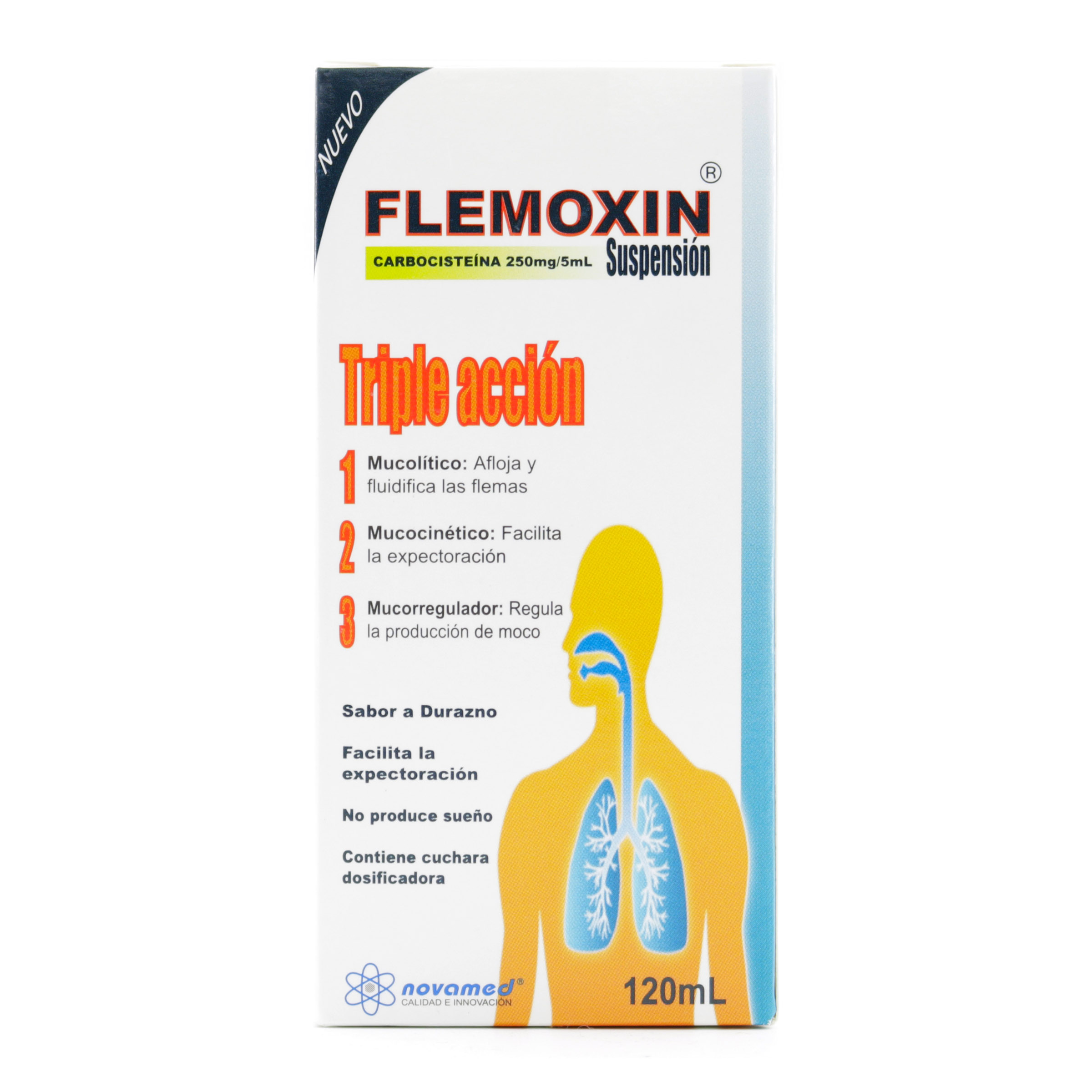 FlemoXin 250 mg/5 ml 120 ml – Carbocisteína