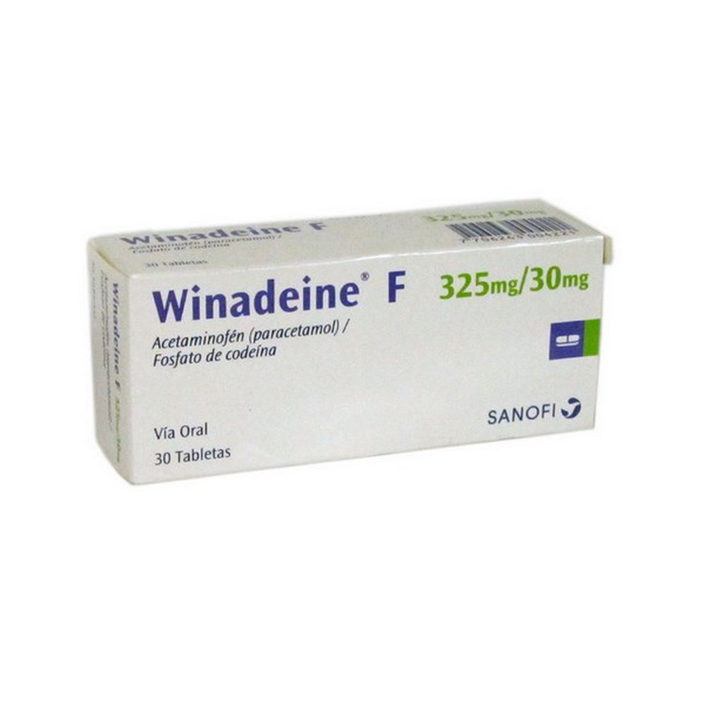 WINADEINE F 325/30 mg – 30 tabletas (acetaminofén + codeína)