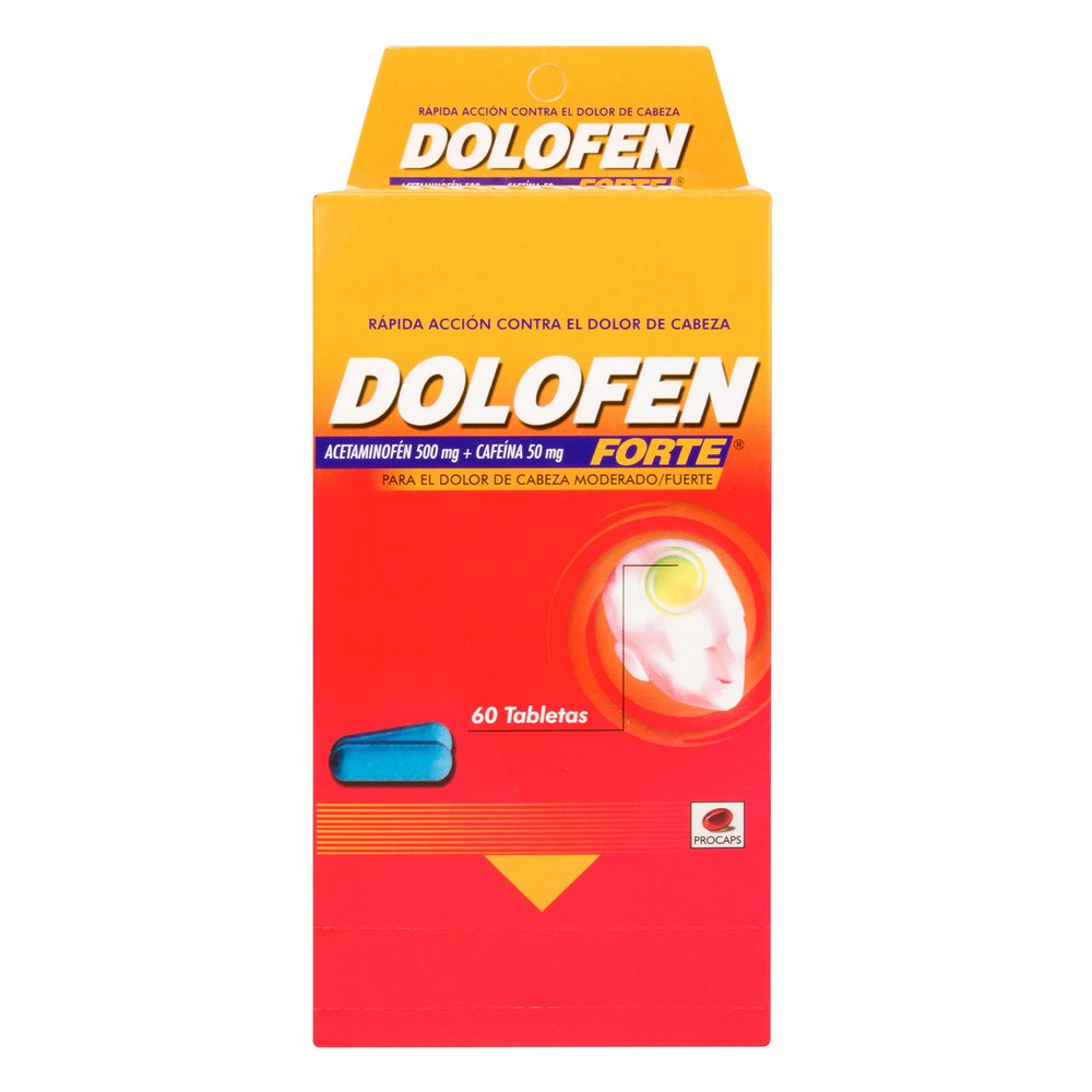 Dolofen Forte 60 cápsulas – acetaminofén con cafeína – PROCAPS S.A.