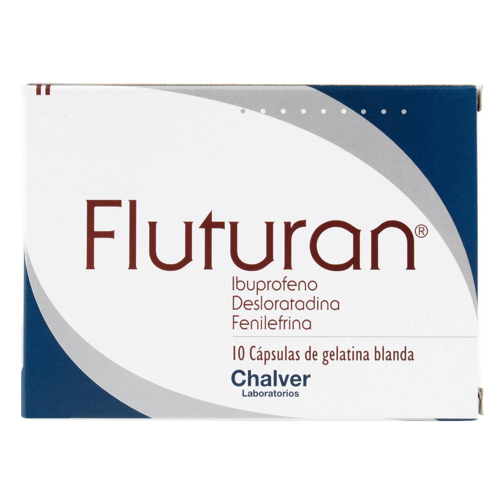 FLUTURAN 400 mg - 10 cápsulas (Ibuprofeno, Desloratadina, Fenilefrina) | Chalver