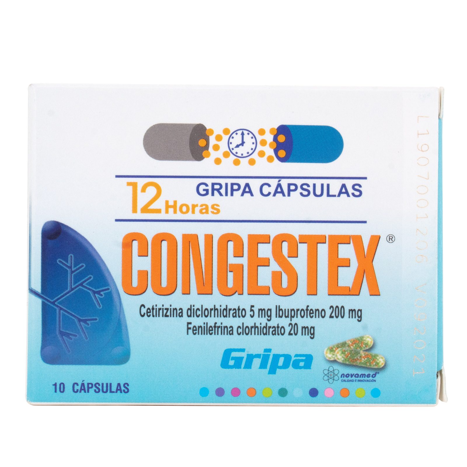 Congestex 10 cápsulas - Ibuprofeno, Fenilefrina y Cetirizina
