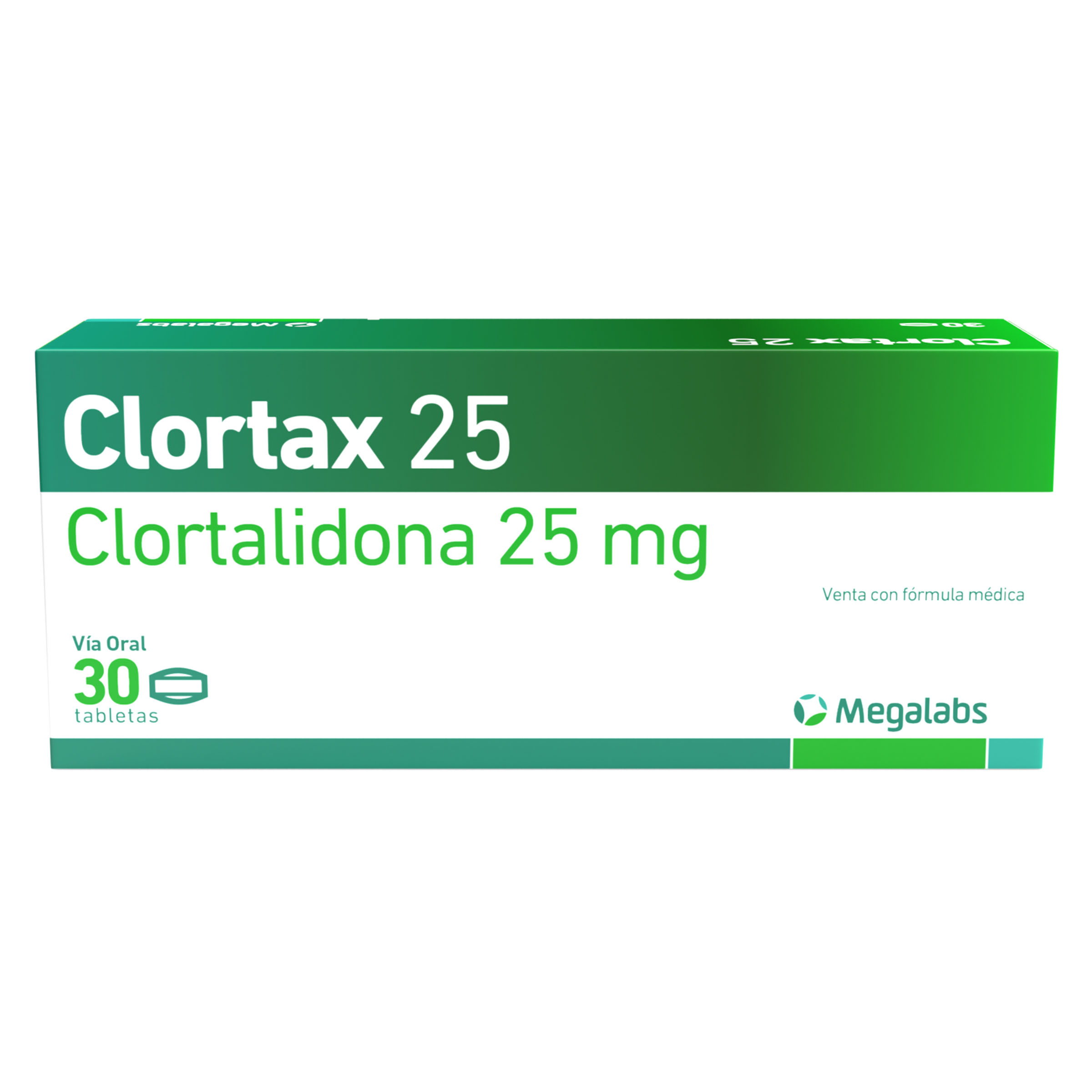 Clortax 25 mg - Clortalidona, 30 tabletas