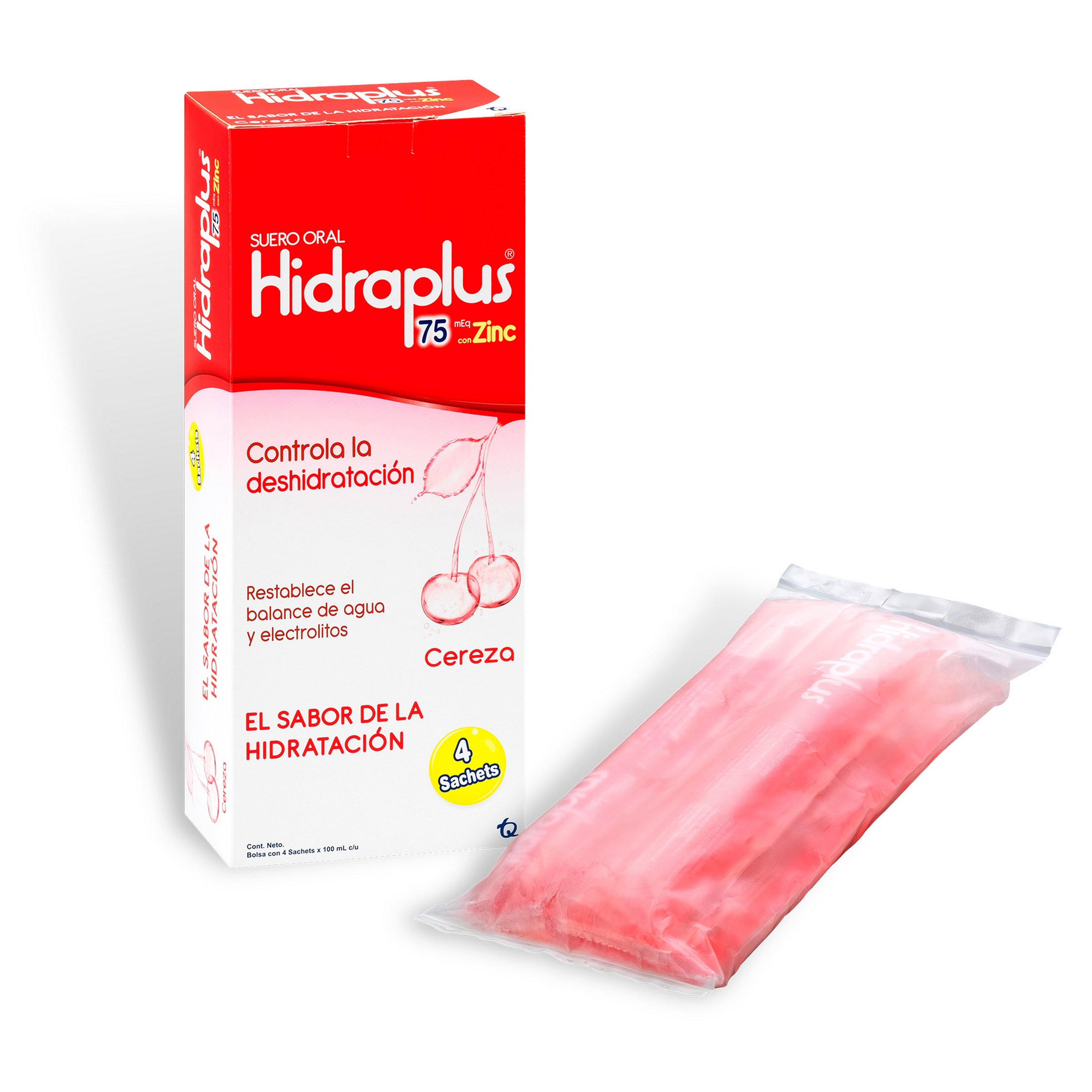 HidrPlus 75 Zinc Cereza – 4 × 100 ml