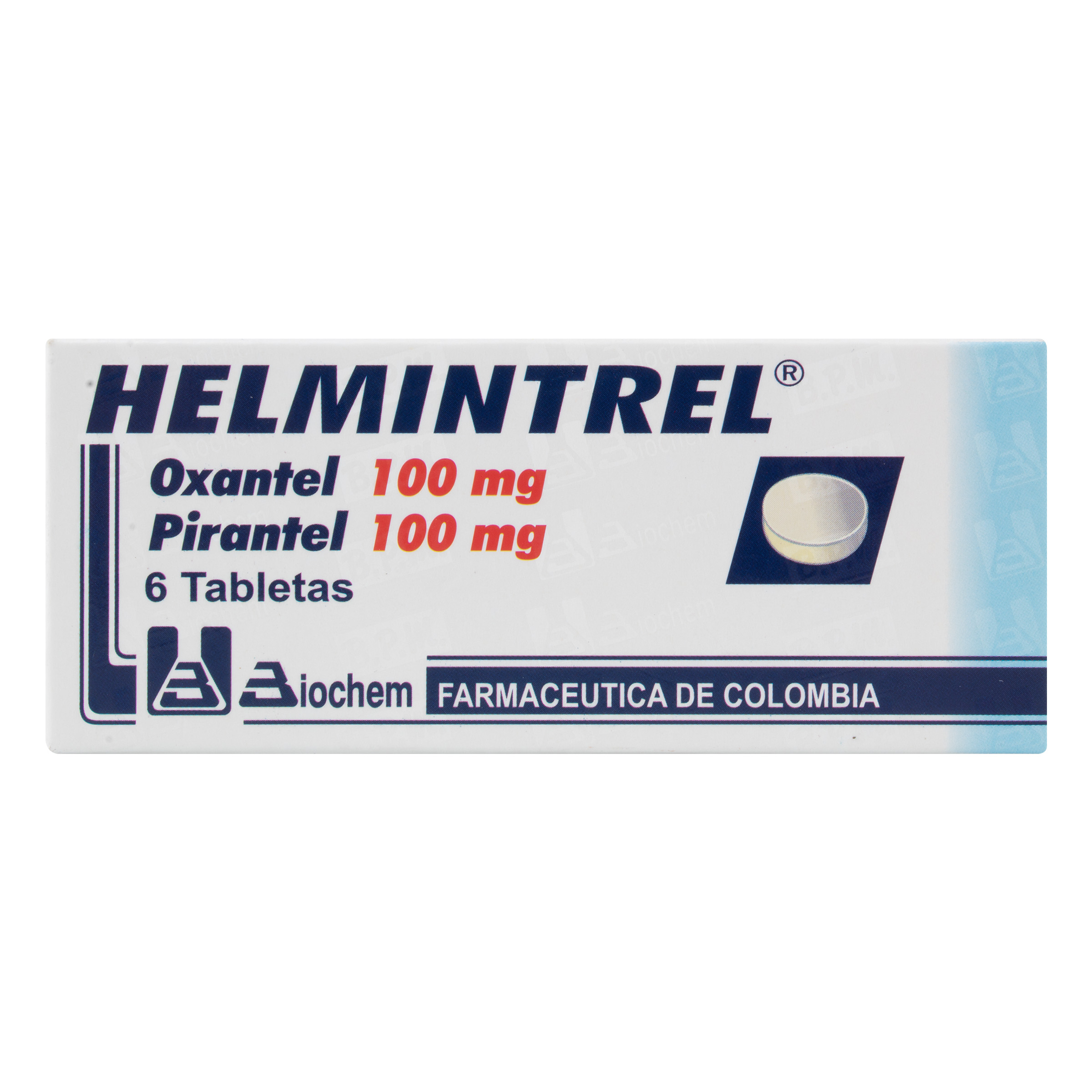 Helmintrel Pirantel-Oxantel 6 tabletas