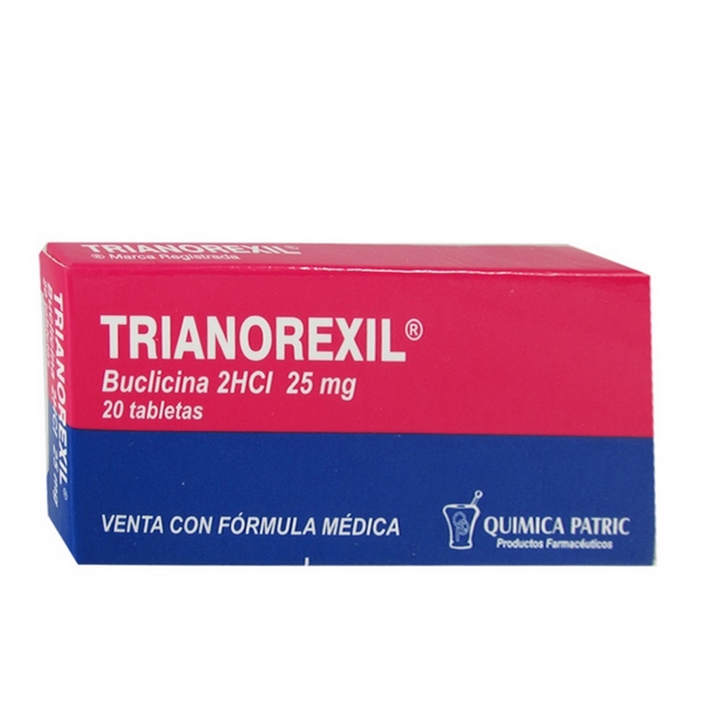 Trianorexil 25 mg buclizina, 20 tabletas