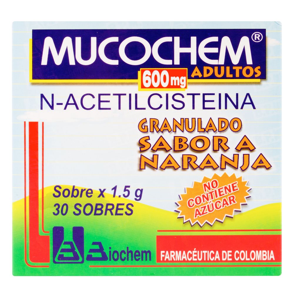 MUCOCHEM 600 mg Naranja - 30 sobres (acetilcisteína)