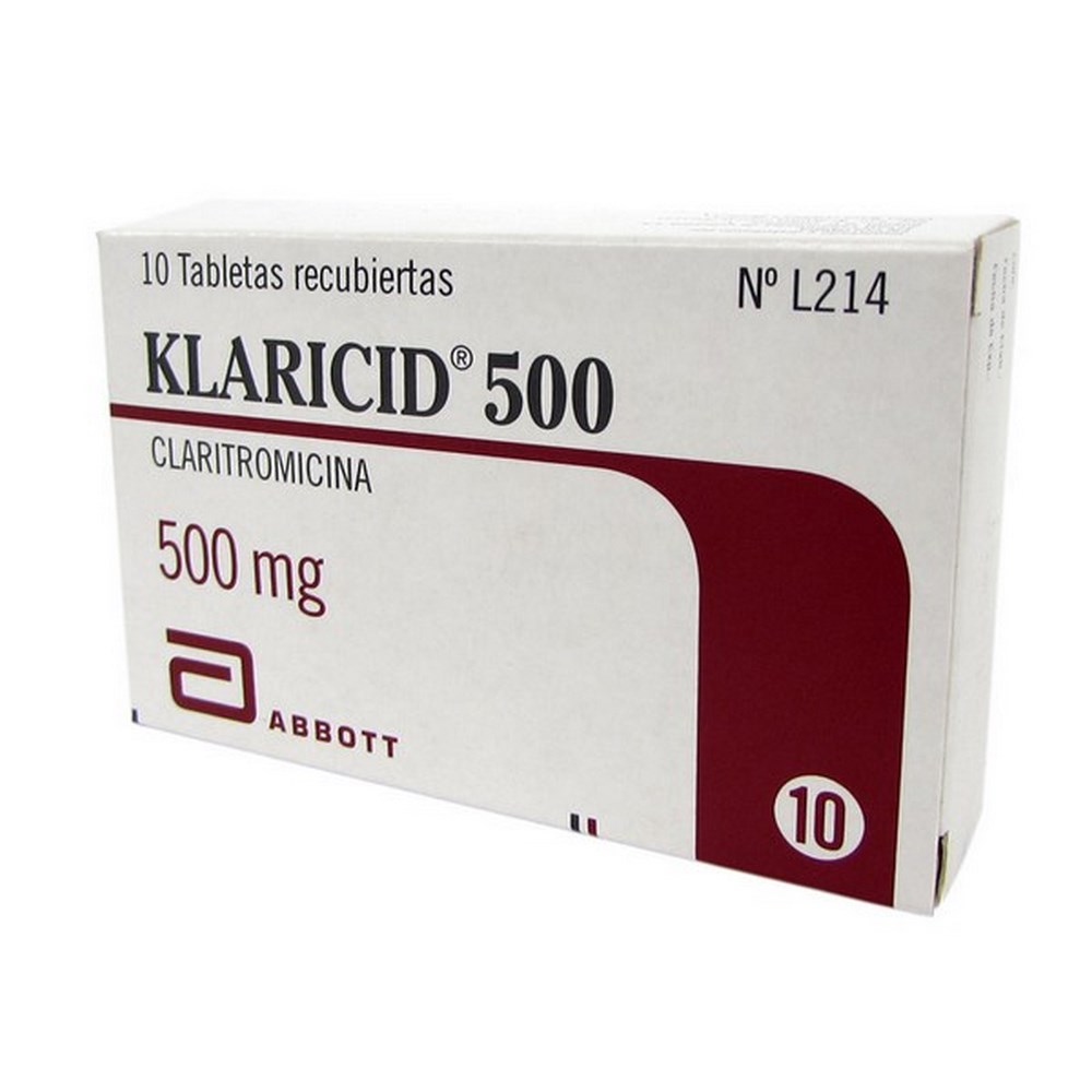 Klaricid 500 mg - Claritromicina 10 tabletas