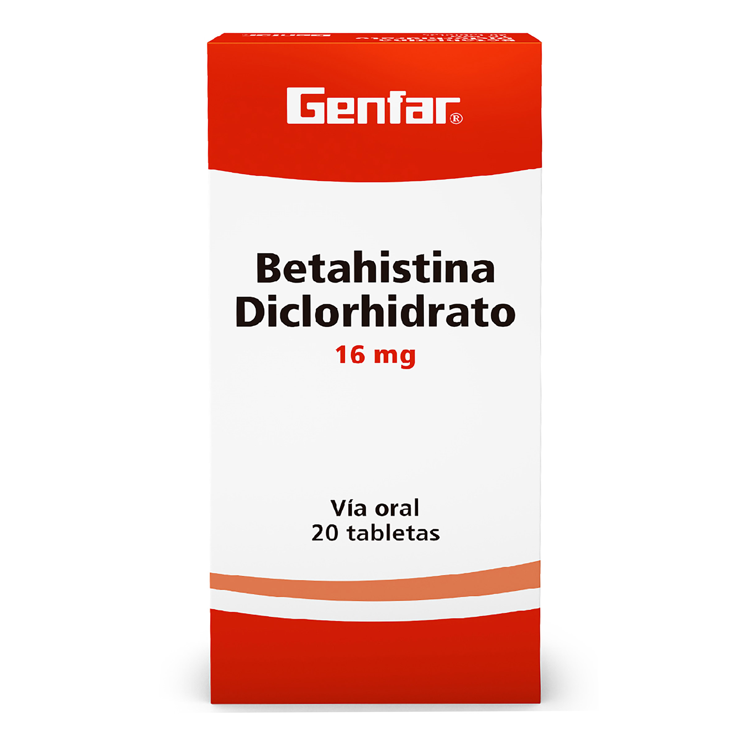 Betahistina 16 mg, 20 tabletas