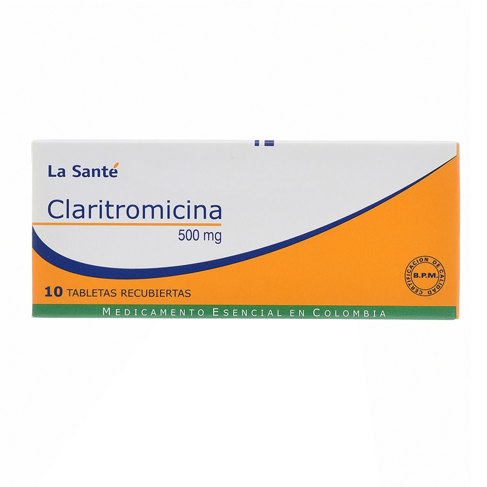 Claritromicina 500 mg - 10 tabletas (La Santé)