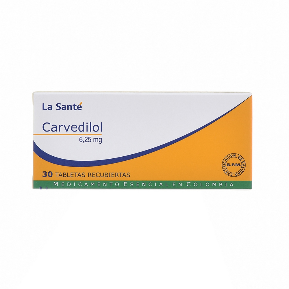 CARVEDILOL 6.25 mg – 30 tabletas (La Santé)