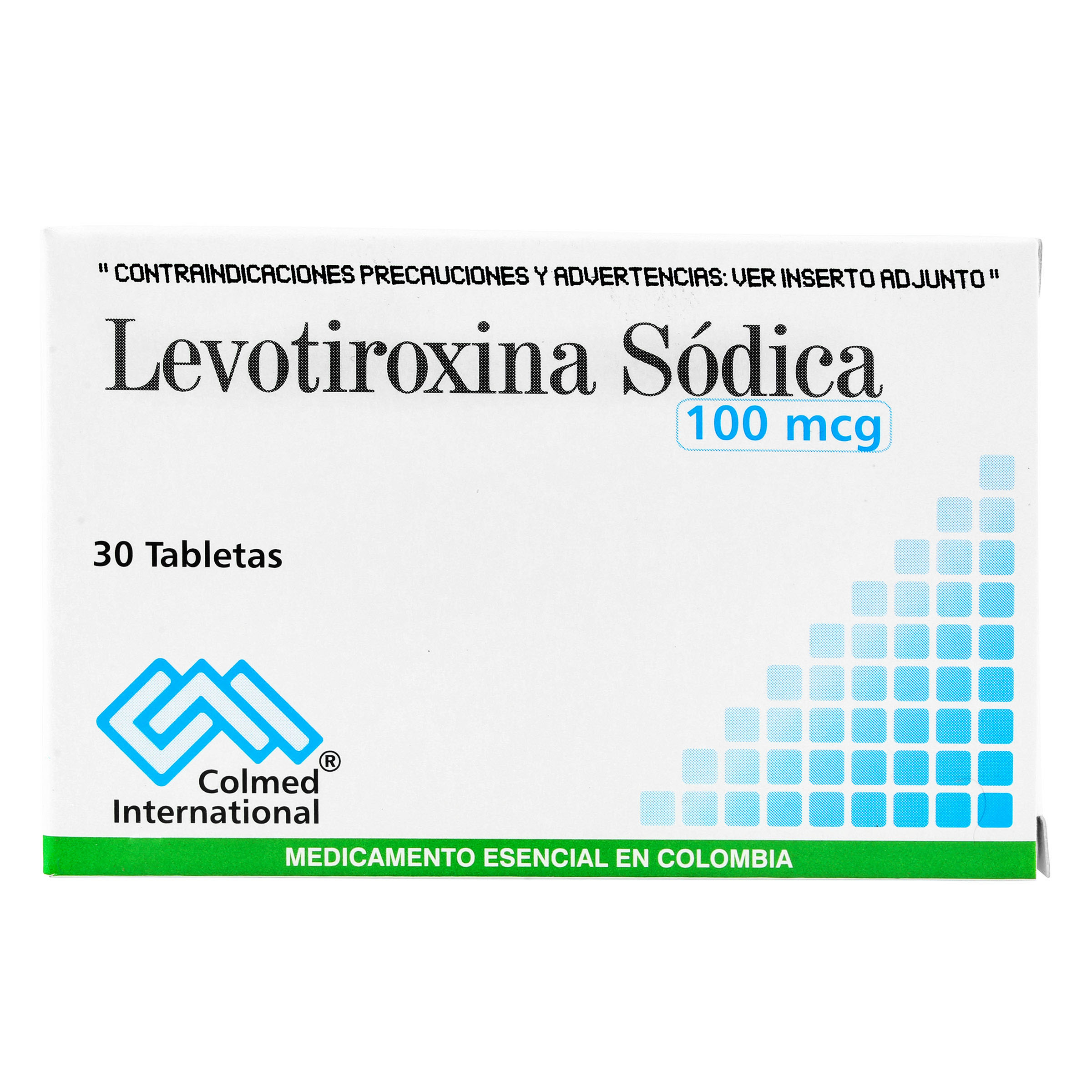 Levotiroxina Sódica 100 mcg - 30 tabletas