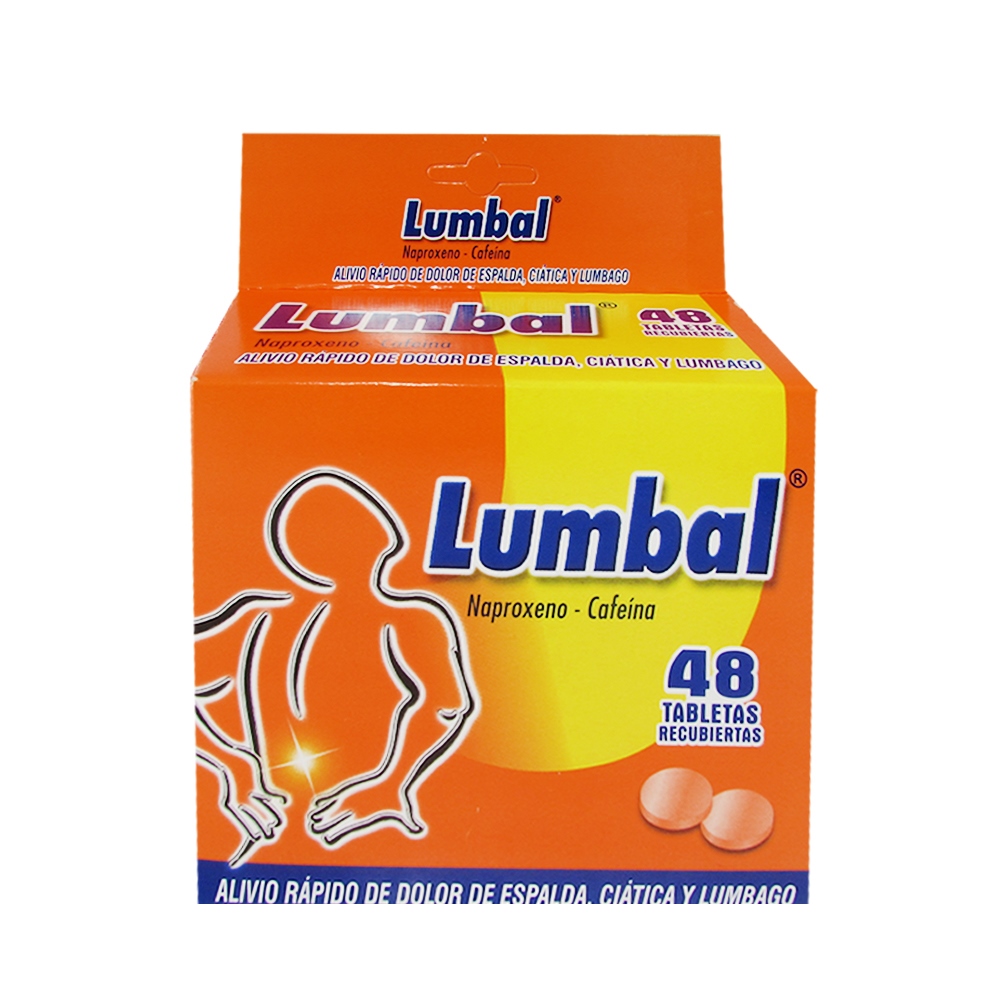 Lumbal 48 tabletas – Naproxeno Sódico + Cafeína