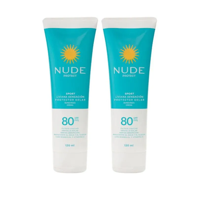 Protector Solar Nude Sport SPF 80 – Pack 2 x 120 ml