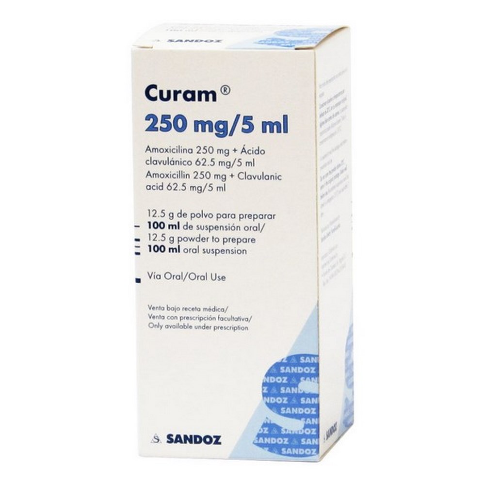 CURAM 250 mg Suspensión 100 ml - Amoxicilina + ácido clavulánico