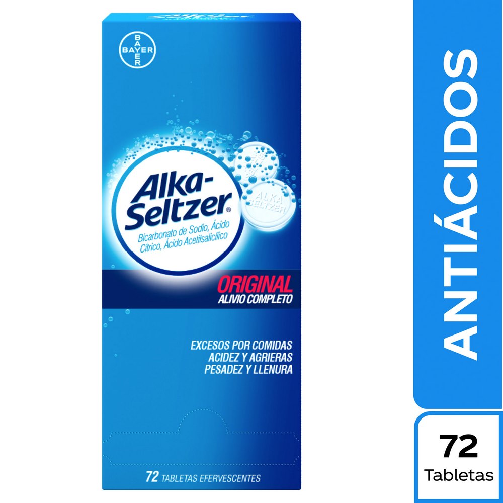 Alka Seltzer 60 tabletas – bicarbonato de sodio | Bayer