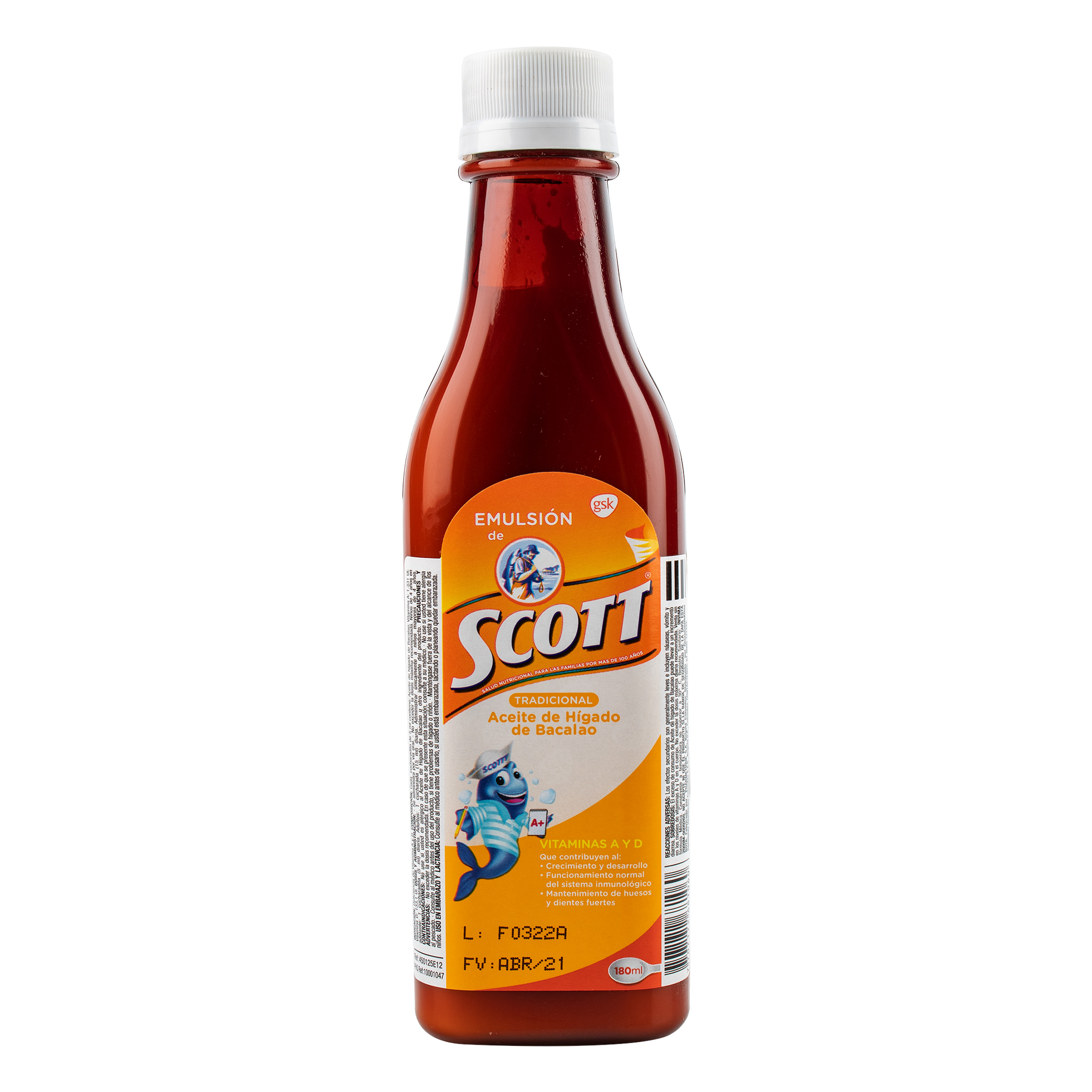 Emulsión Scott CTE 180 ml Vitamina A y D