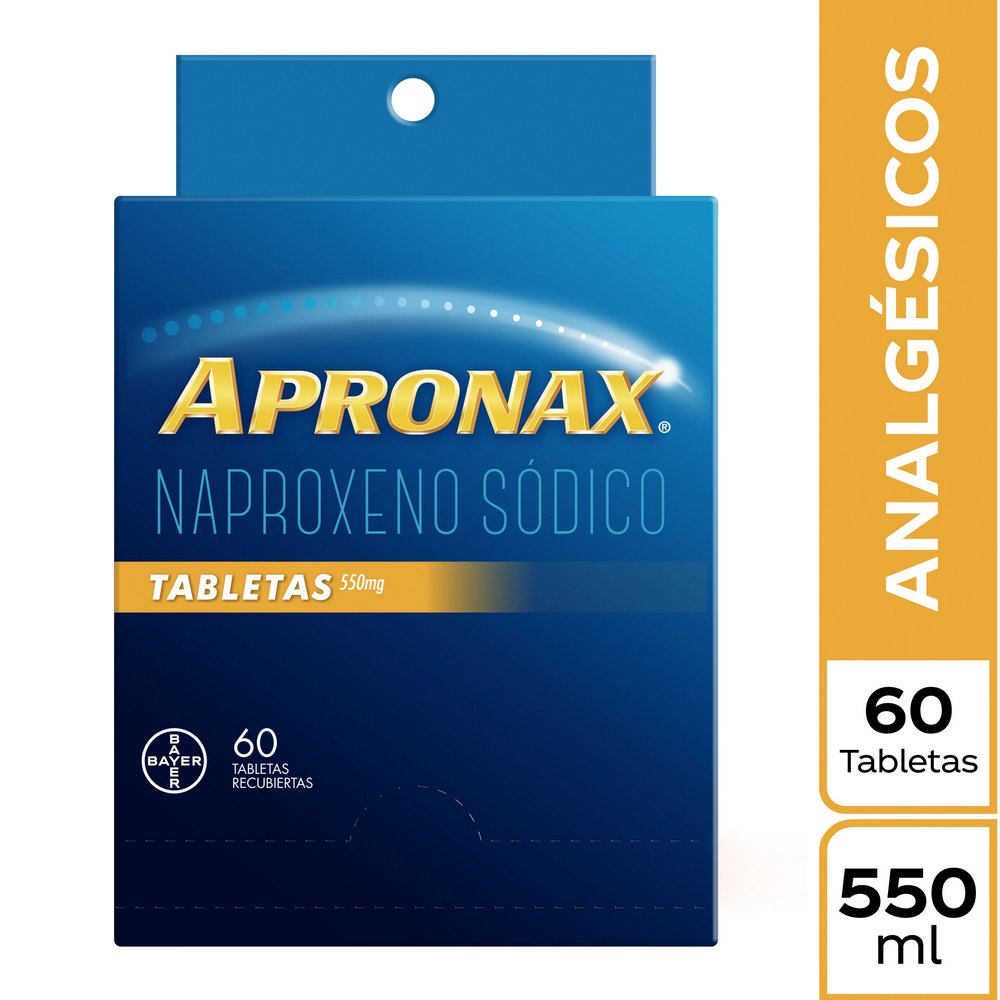 Apronax 550 mg: Naproxeno, 60 tabletas