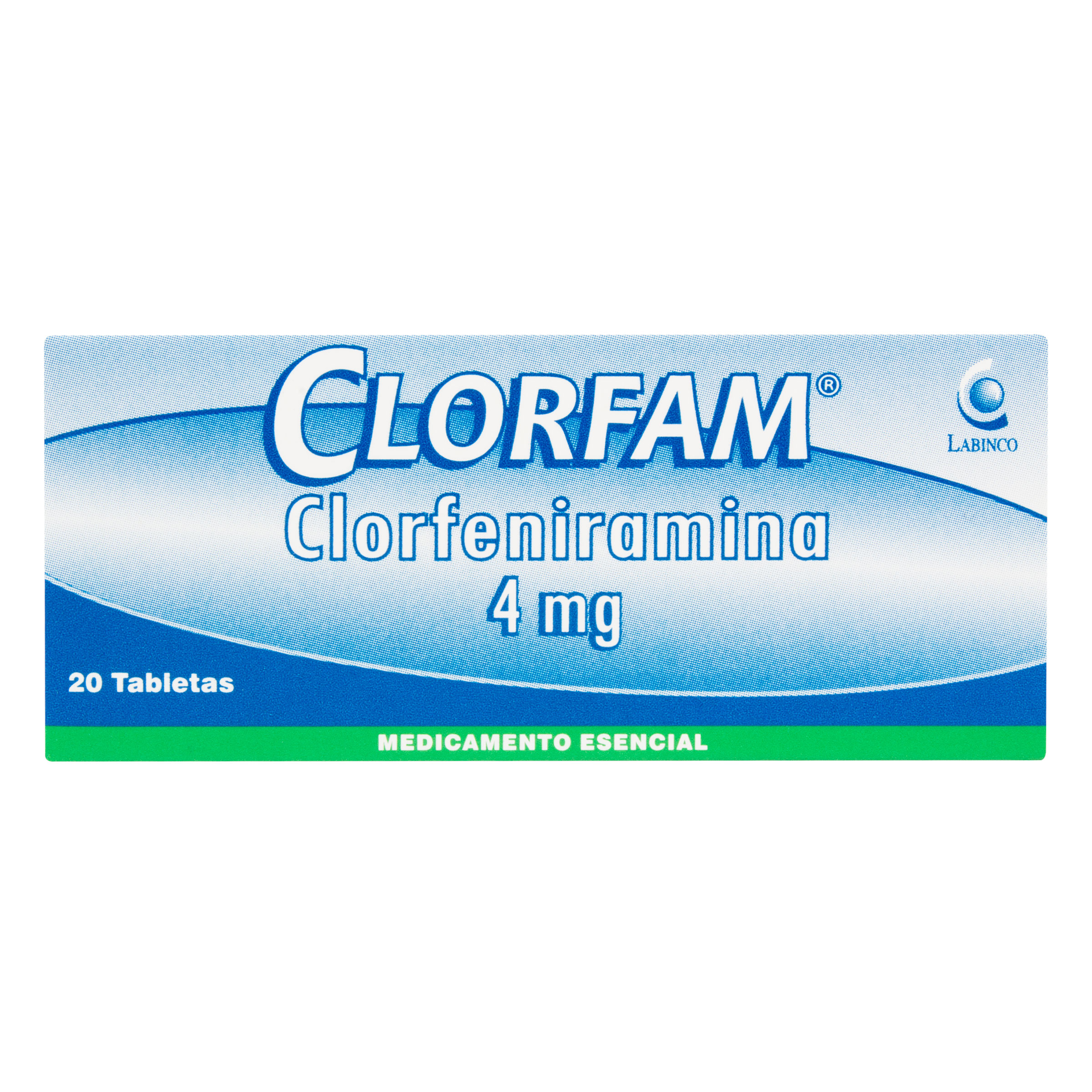 Clorfeniramina 4 mg - 20 tabletas LABINCO