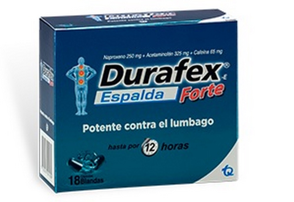 DURAFLEX Espalda Forte – 18 cápsulas (acetaminofén, naproxeno sódico, cafeína)