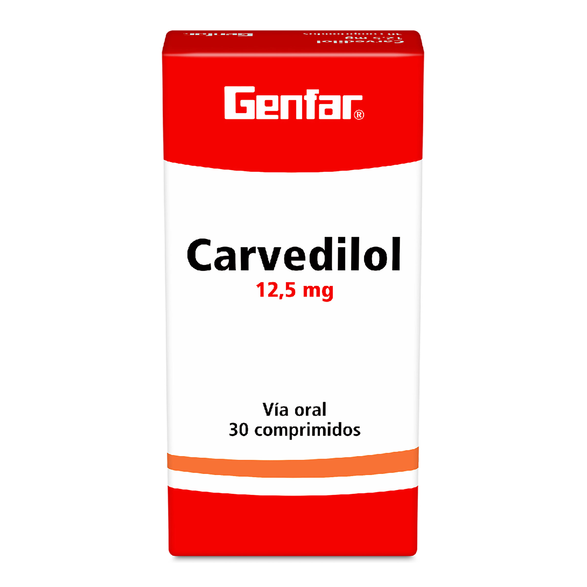 Carvedilol 12,5 mg - 30 tabletas