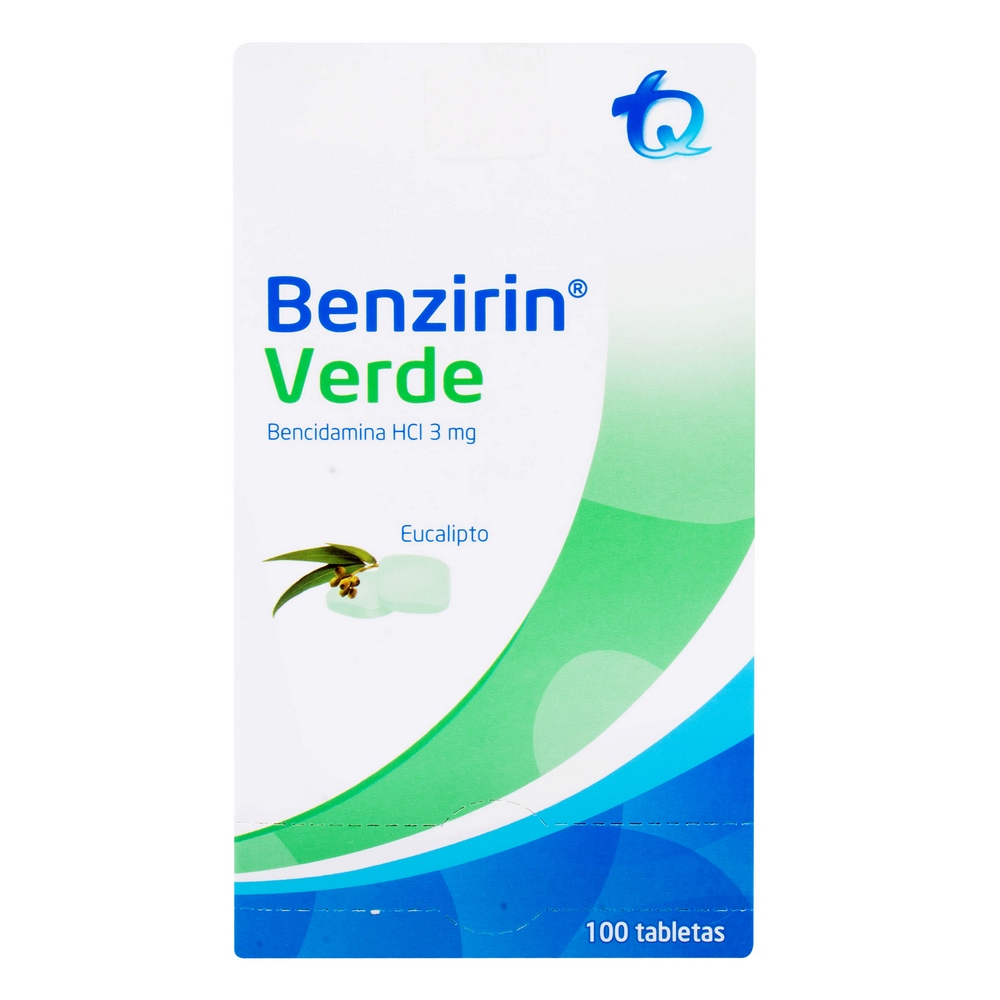 Benzirin Verde Eucalipto 100 tabletas – Bencidamina