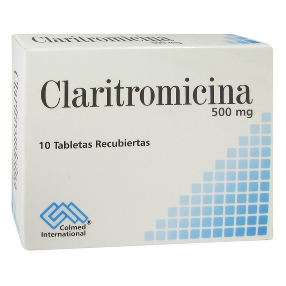 Claritromicina 500 mg – 10 tabletas