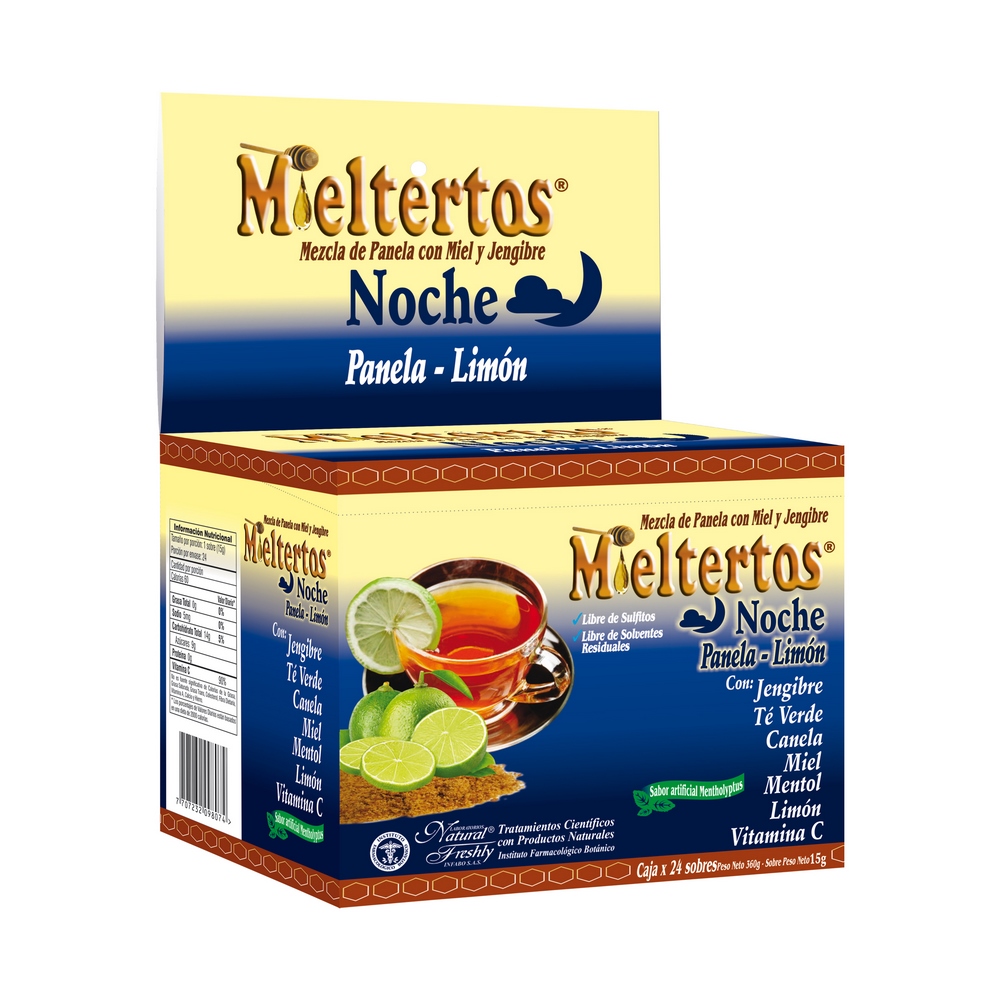 Mieltertos gripe noche limón 24 sobres