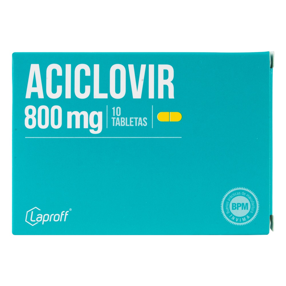 ACICLOVIR 800 mg 10 tabletas - LAPROFF